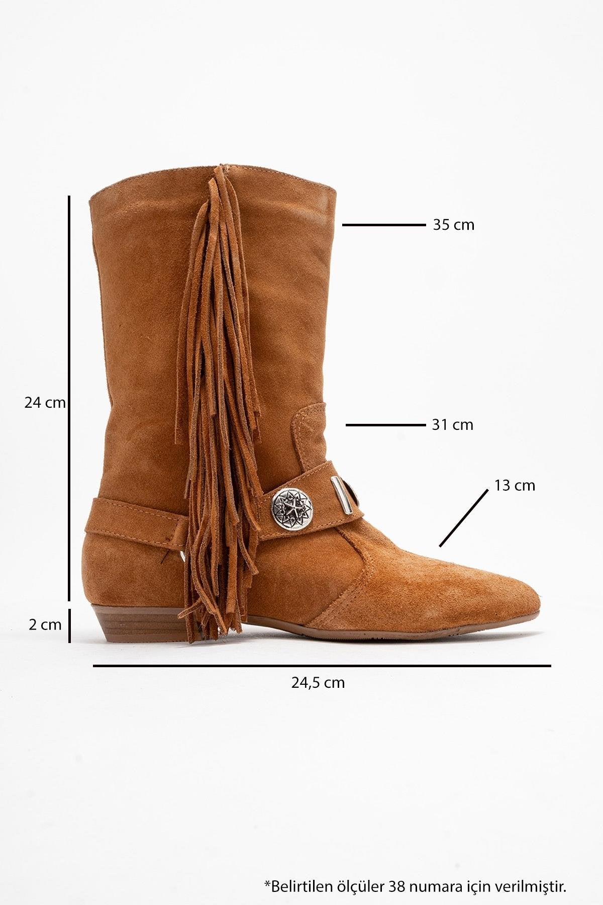 Selora - Cognac Suede Genuine Leather Western Boot (Women)