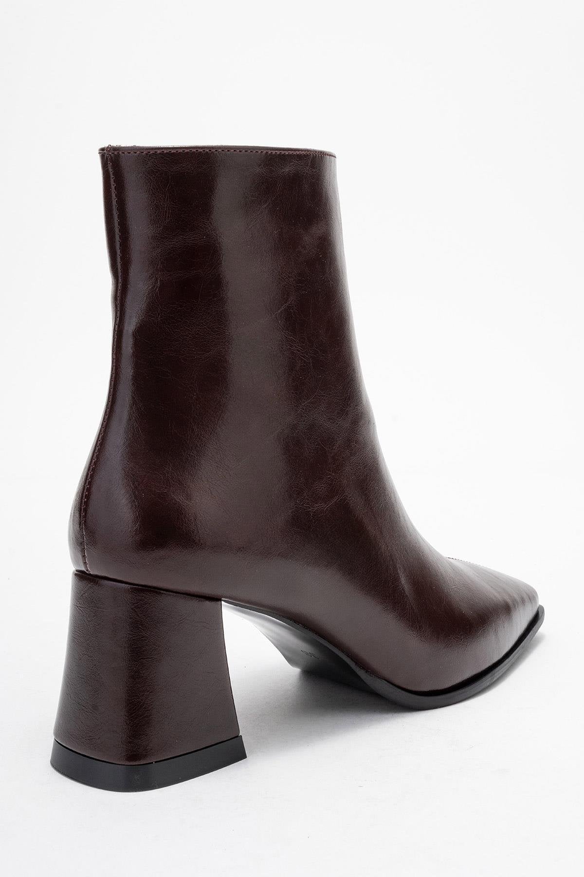 Arven - Burgundy Block Heel Ankle Boot (Women)
