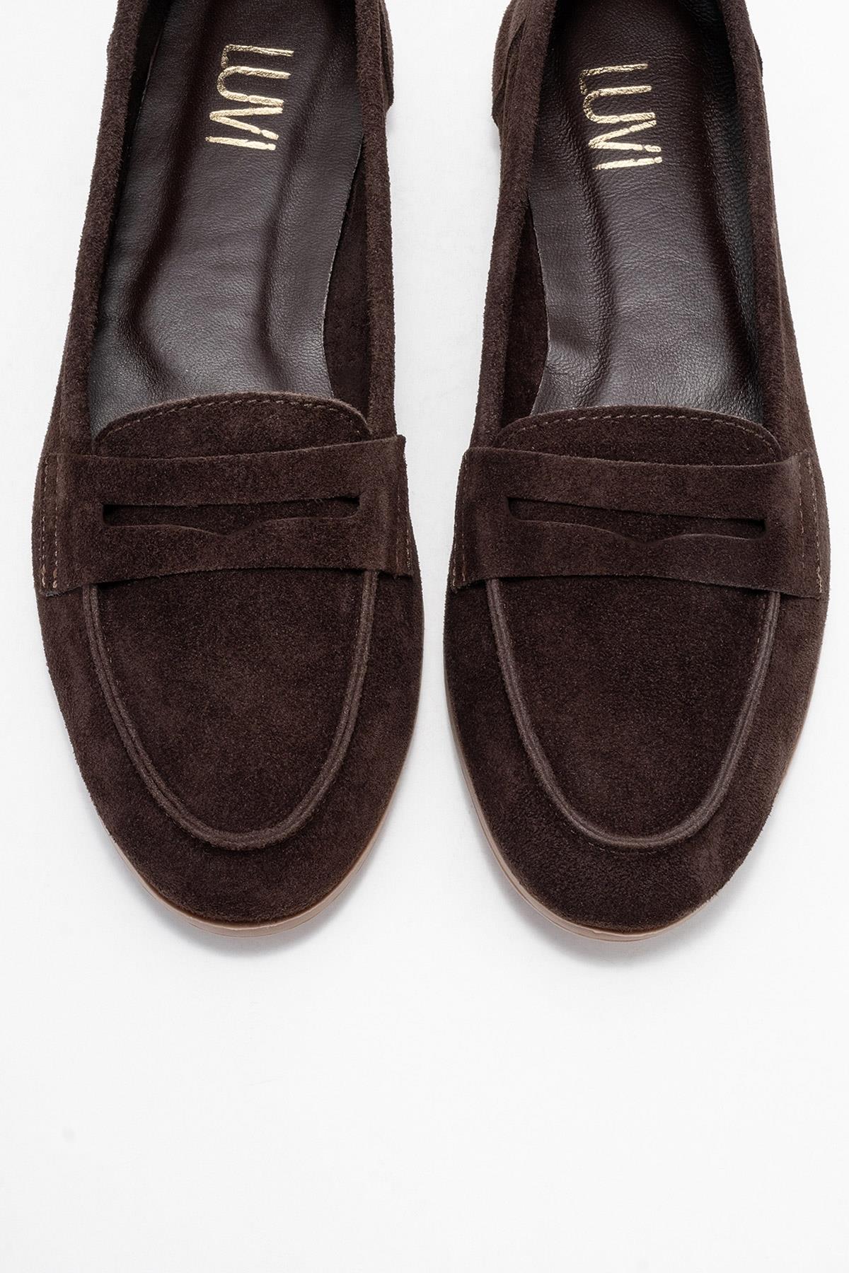 F02 - Dark Brown Genuine Leather Loafer Shoe (Women)