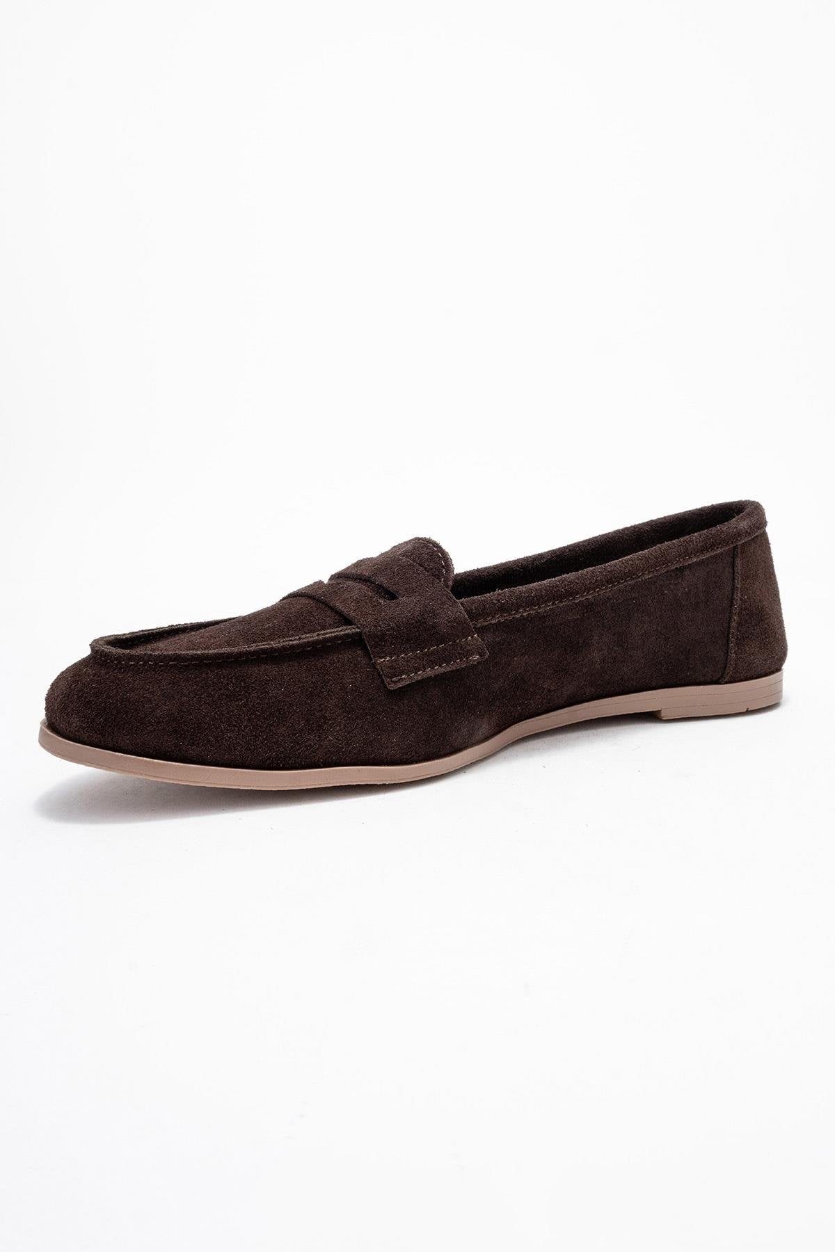 F02 - Dark Brown Genuine Leather Loafer Shoe (Women)