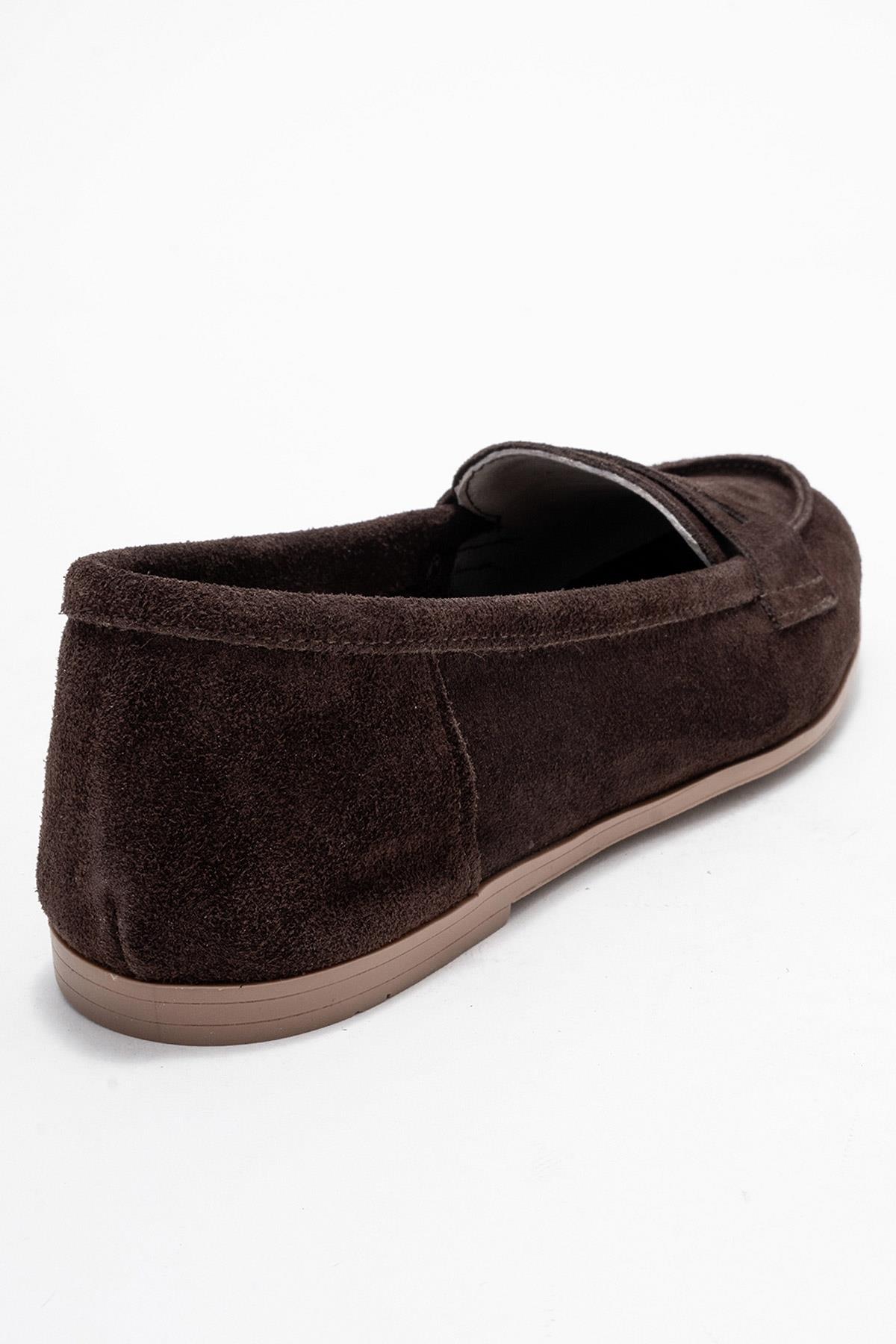 F02 - Dark Brown Genuine Leather Loafer Shoe (Women)