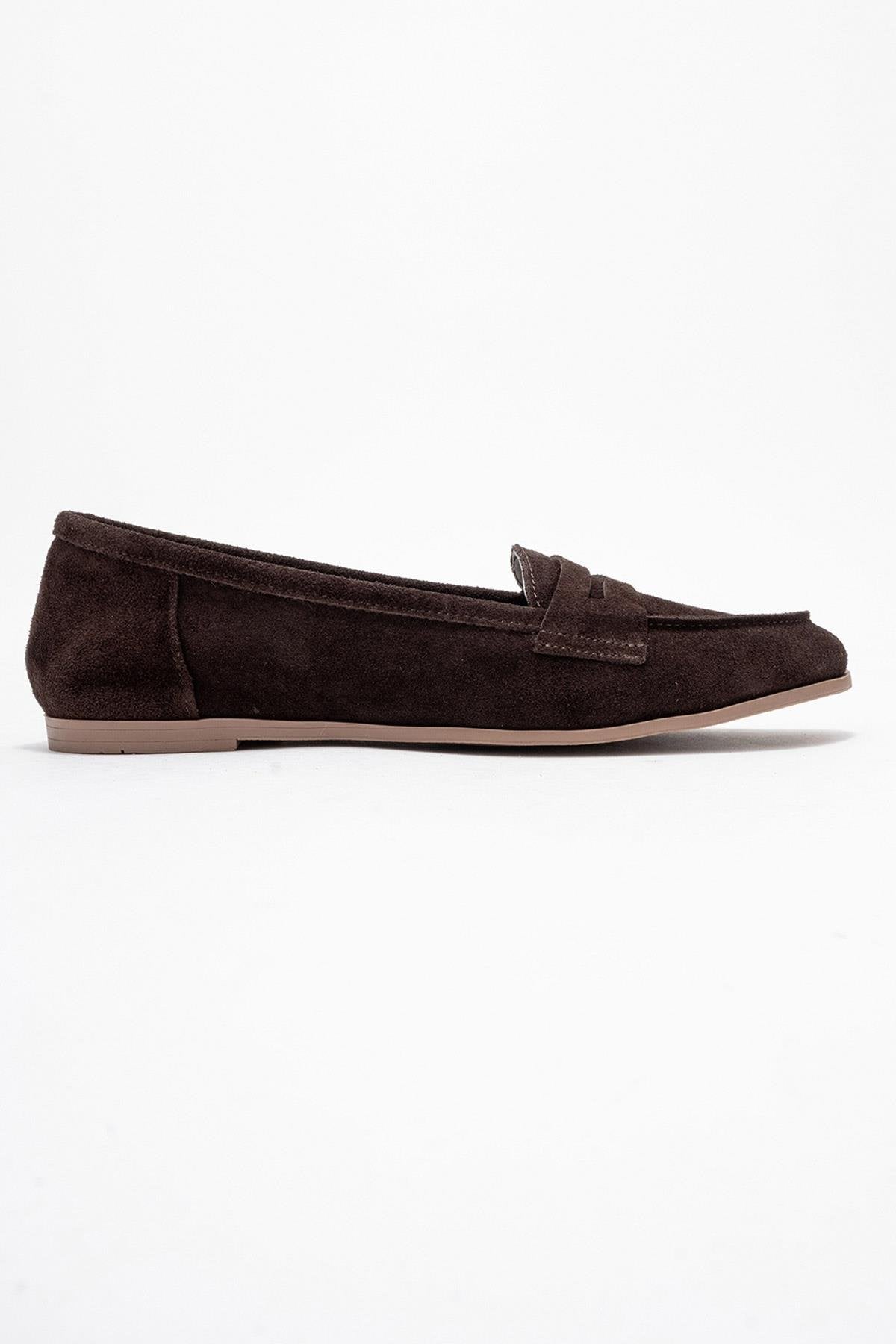 F02 - Dark Brown Genuine Leather Loafer Shoe (Women)