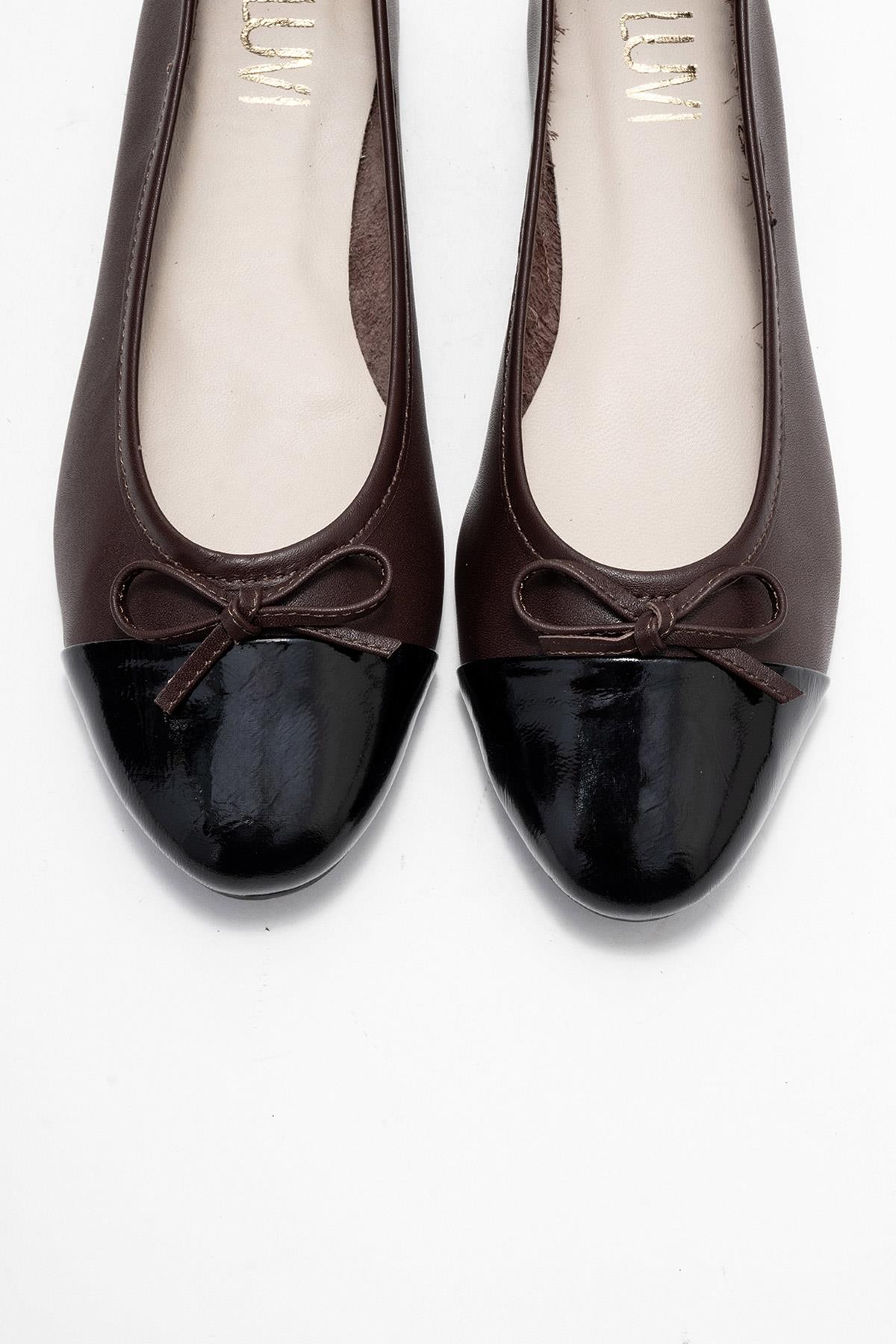 Jens - Black Genuine Leather Bow Ballet Flat (Women)