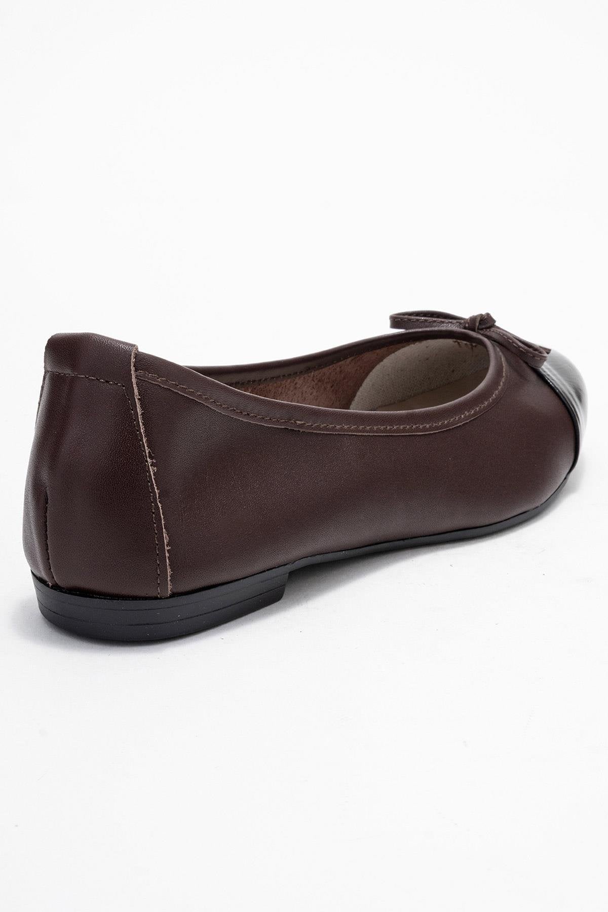 Jens - Black Genuine Leather Bow Ballet Flat (Women)