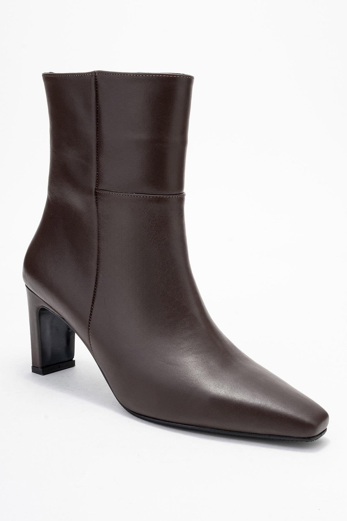 Kyoto - Cognac Genuine Leather Block Heel Boot (Women)