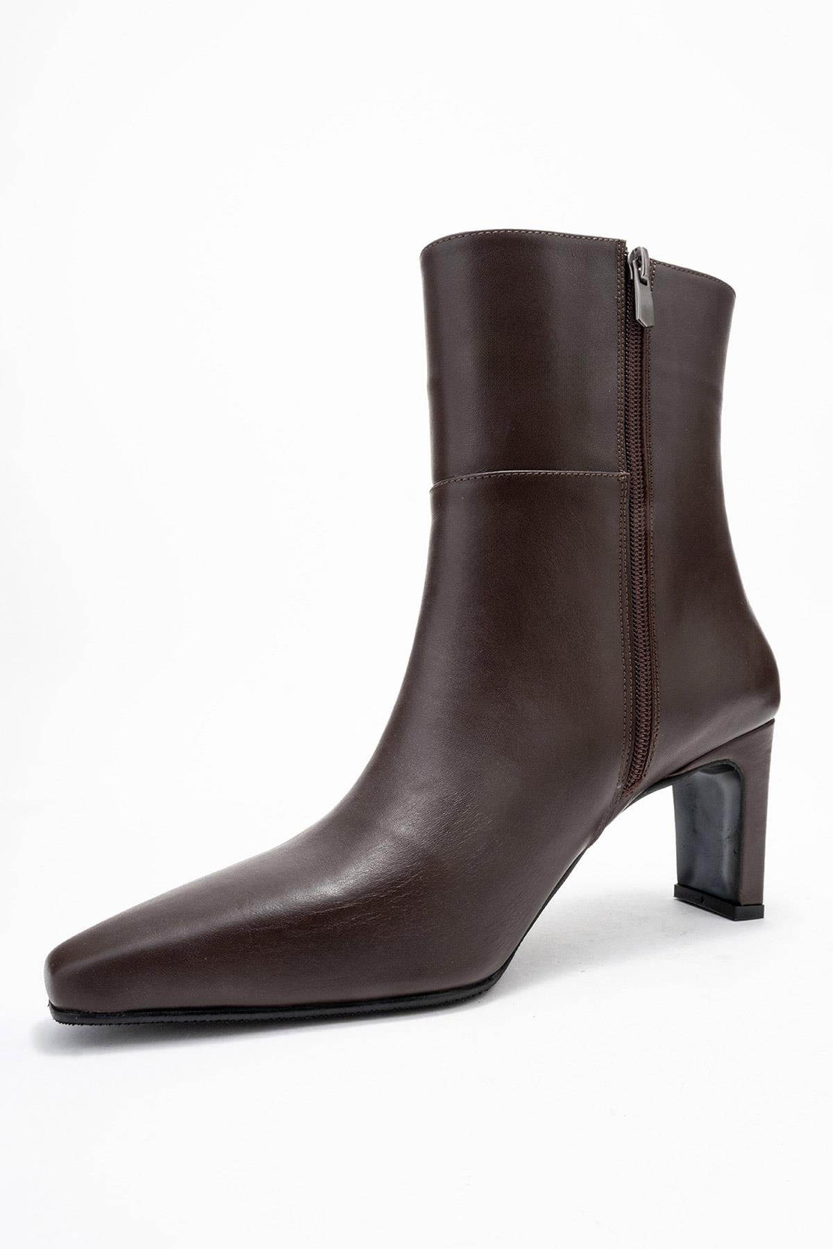 Kyoto - Cognac Genuine Leather Block Heel Boot (Women)