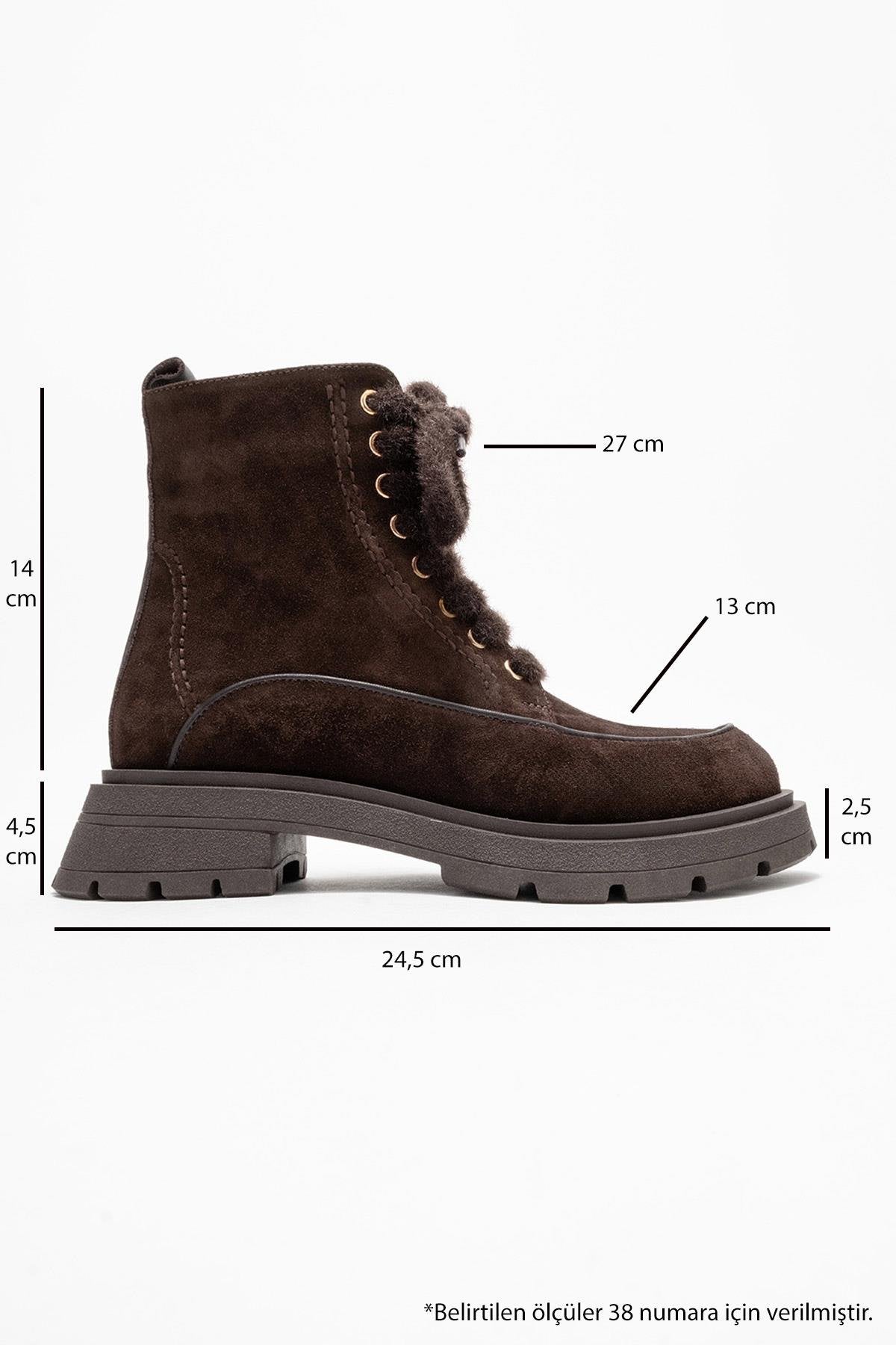 Mina - Brown Genuine Leather Combat Boot (Women)