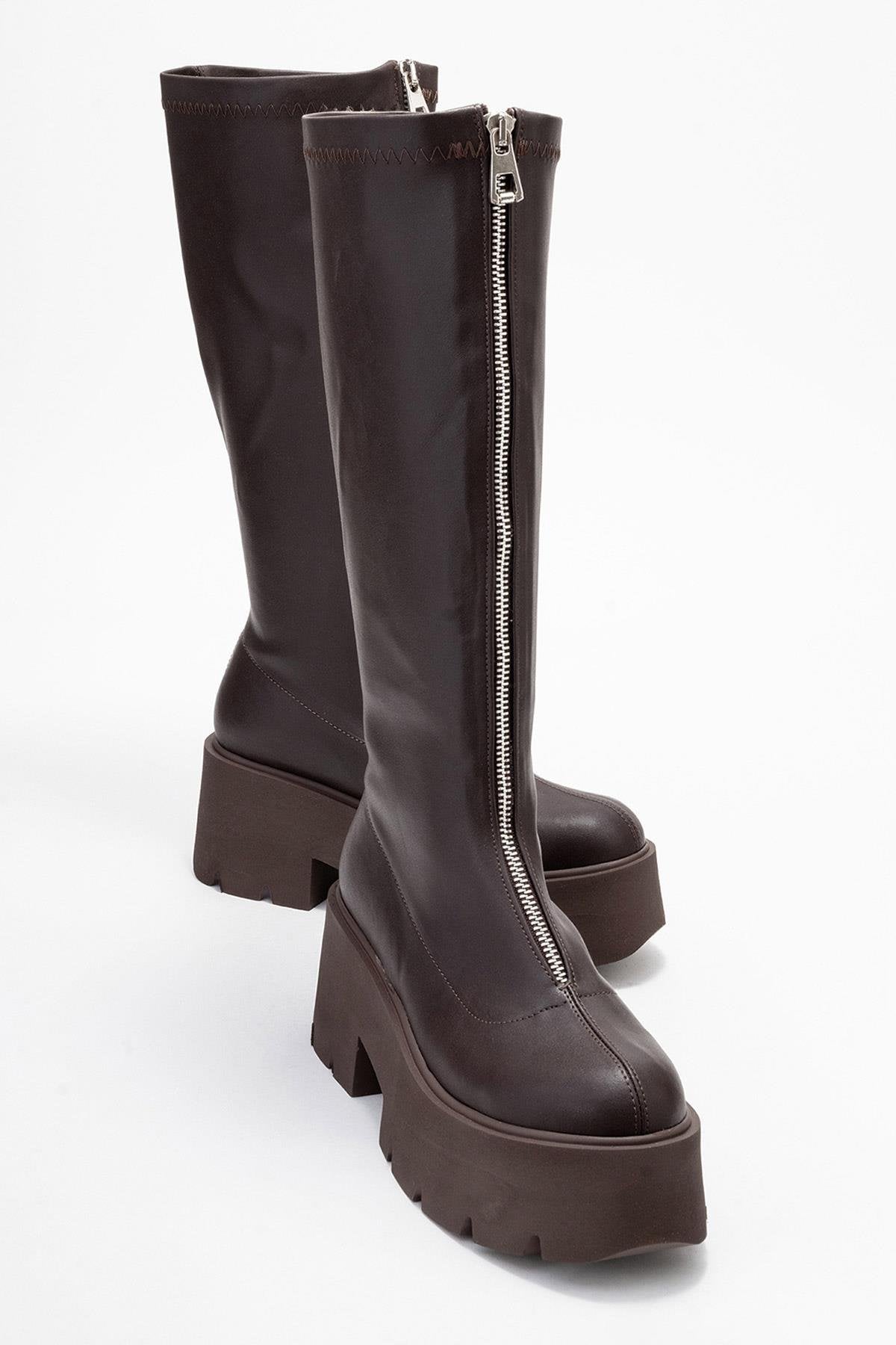 Amaronte - Brown Stretch Thick Sole Boot (Women)