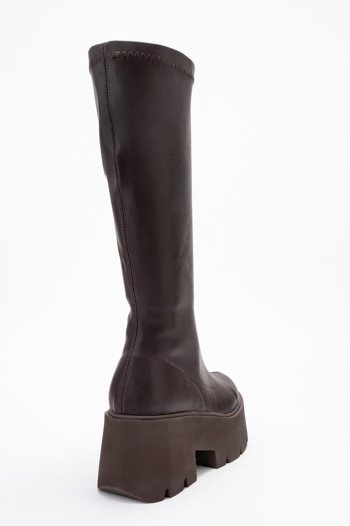 Amaronte - Brown Stretch Thick Sole Boot (Women)