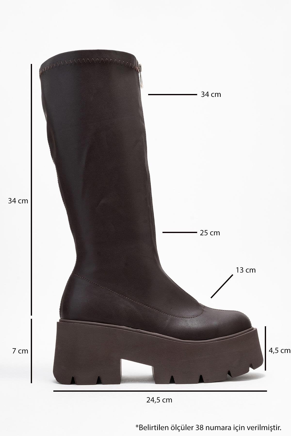 Amaronte - Brown Stretch Thick Sole Boot (Women)