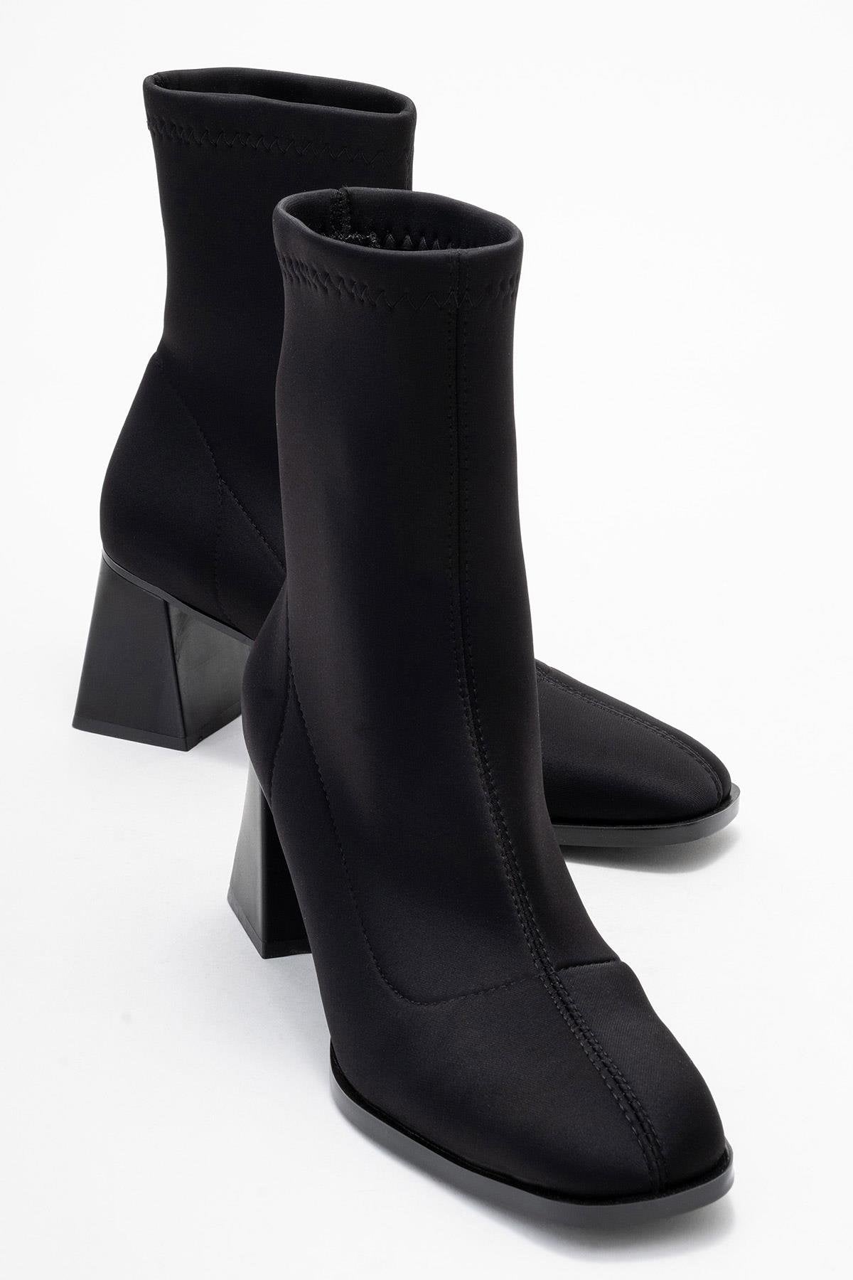 Plesa - Black Scuba Block Heel Boot (Women)
