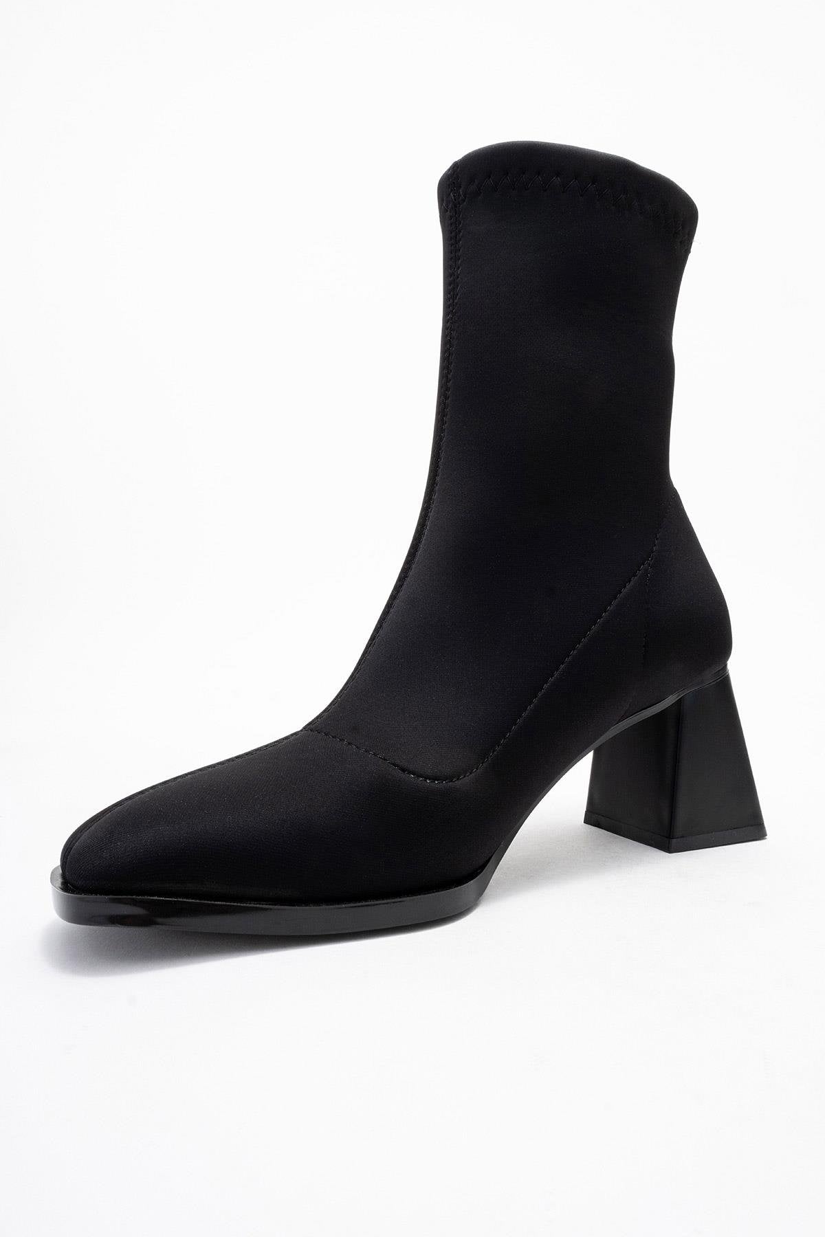 Plesa - Black Scuba Block Heel Boot (Women)