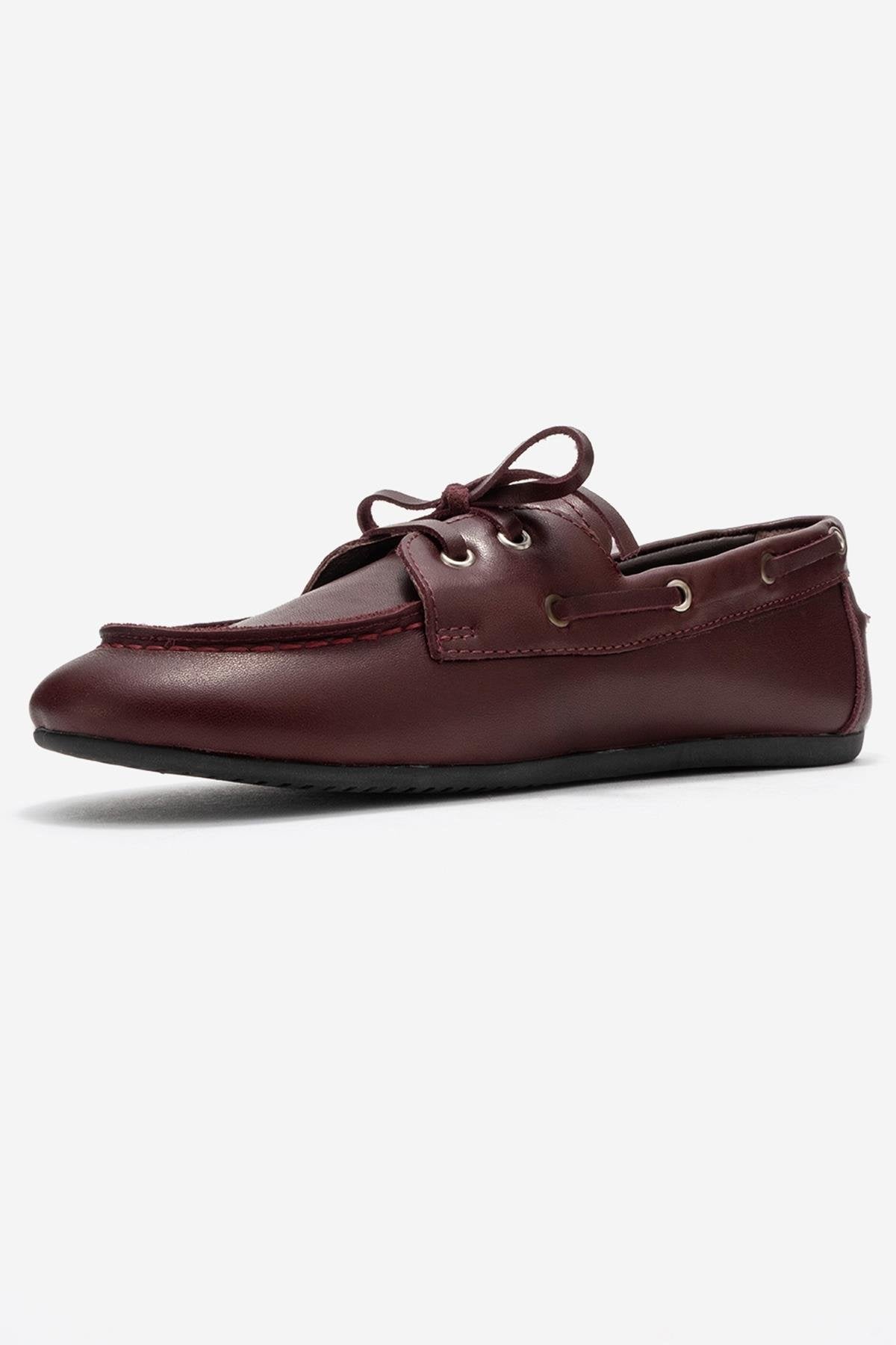 Serelis - Burgundy Genuine Leather Lace-Up Loafer (Women)