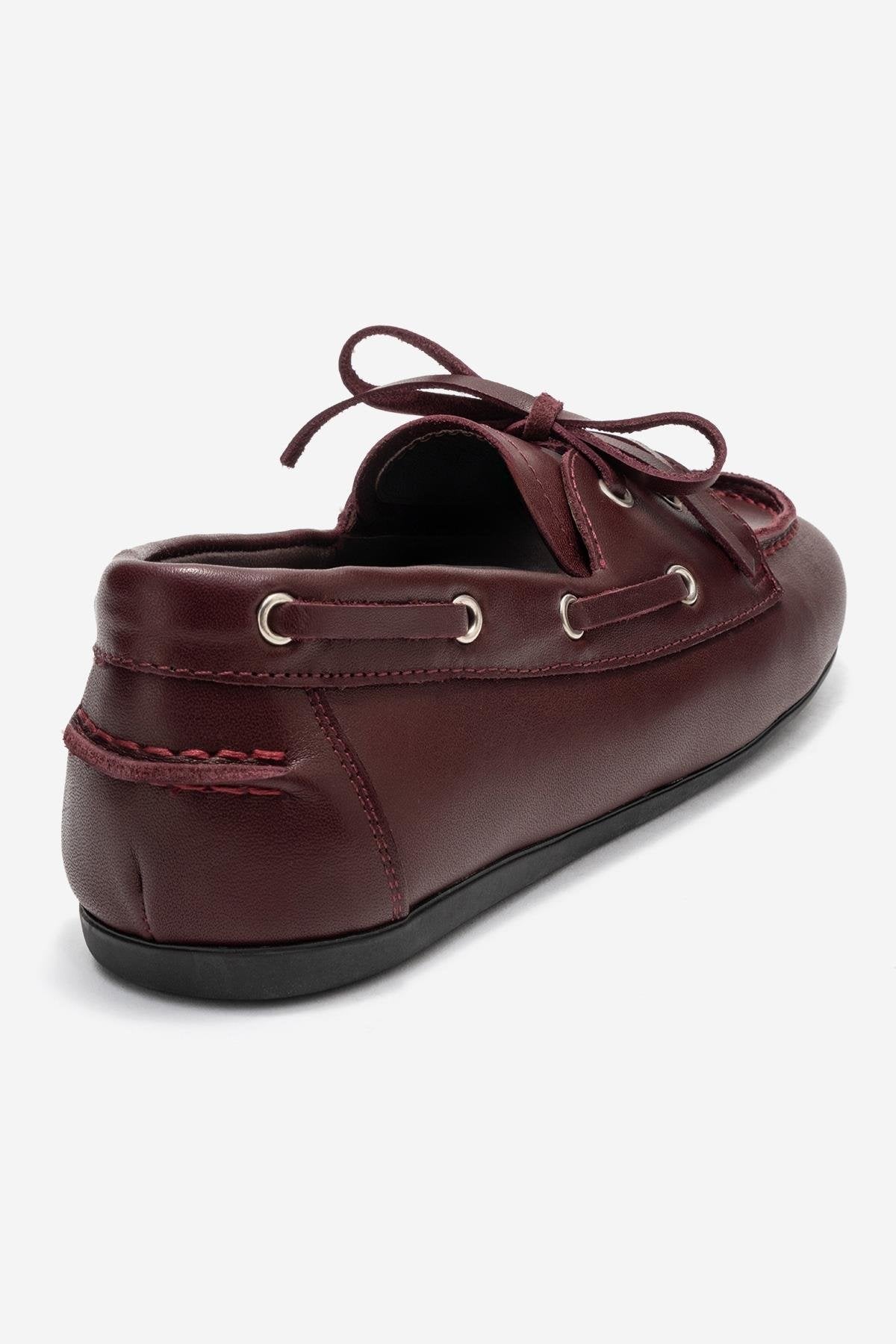 Serelis - Burgundy Genuine Leather Lace-Up Loafer (Women)
