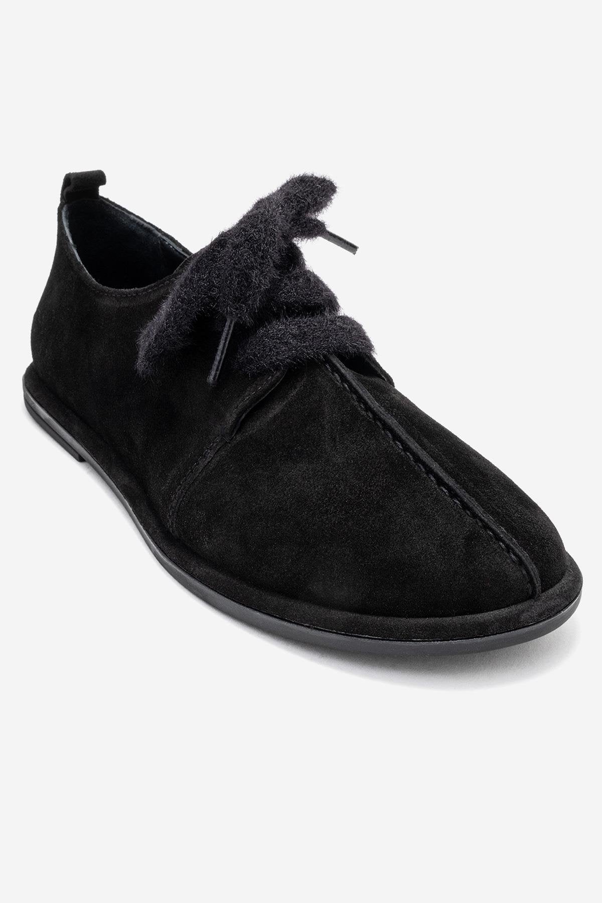 Denora - Black Genuine Leather Casual Flat Shoe (Women)