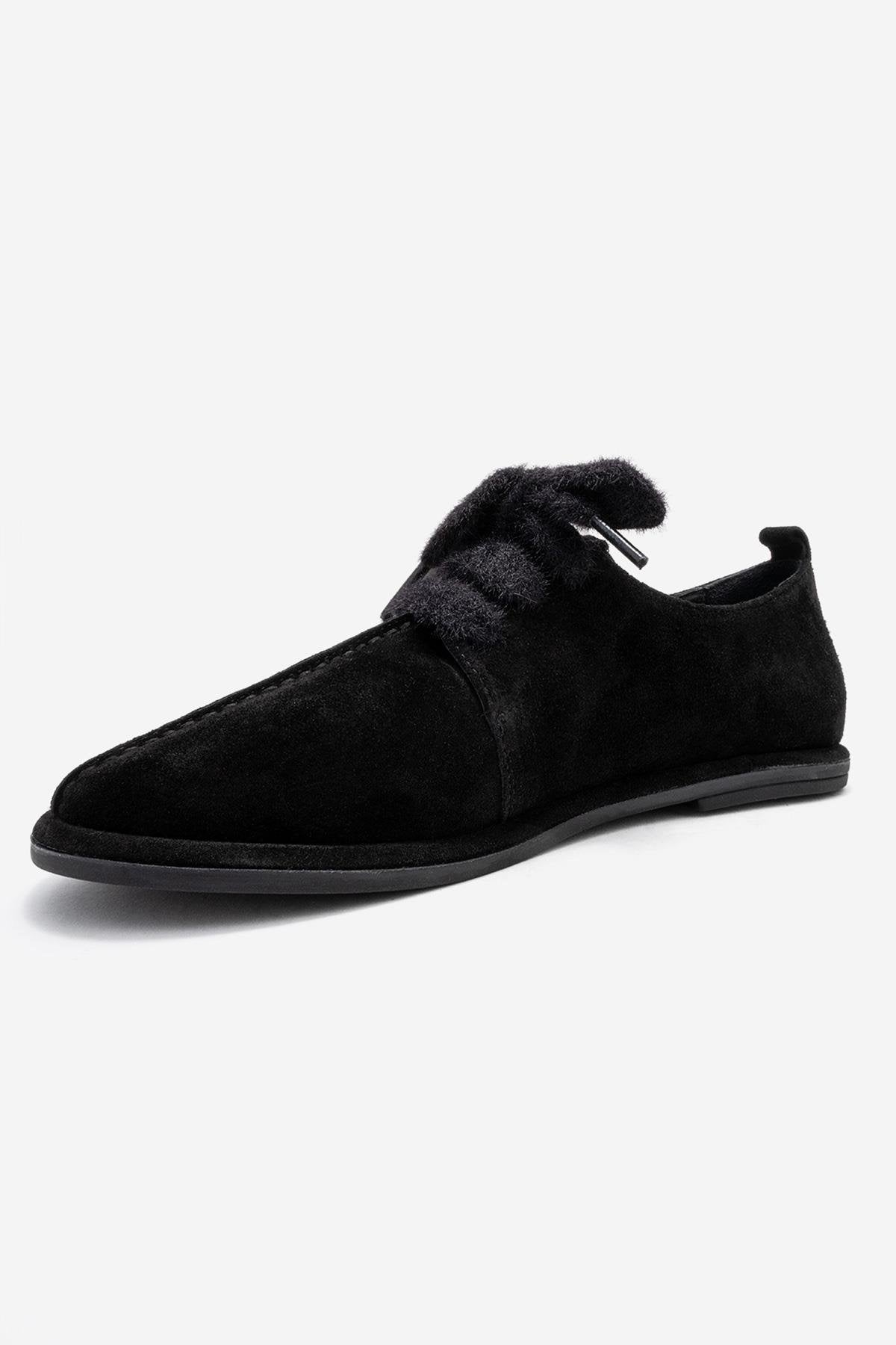 Denora - Black Genuine Leather Casual Flat Shoe (Women)