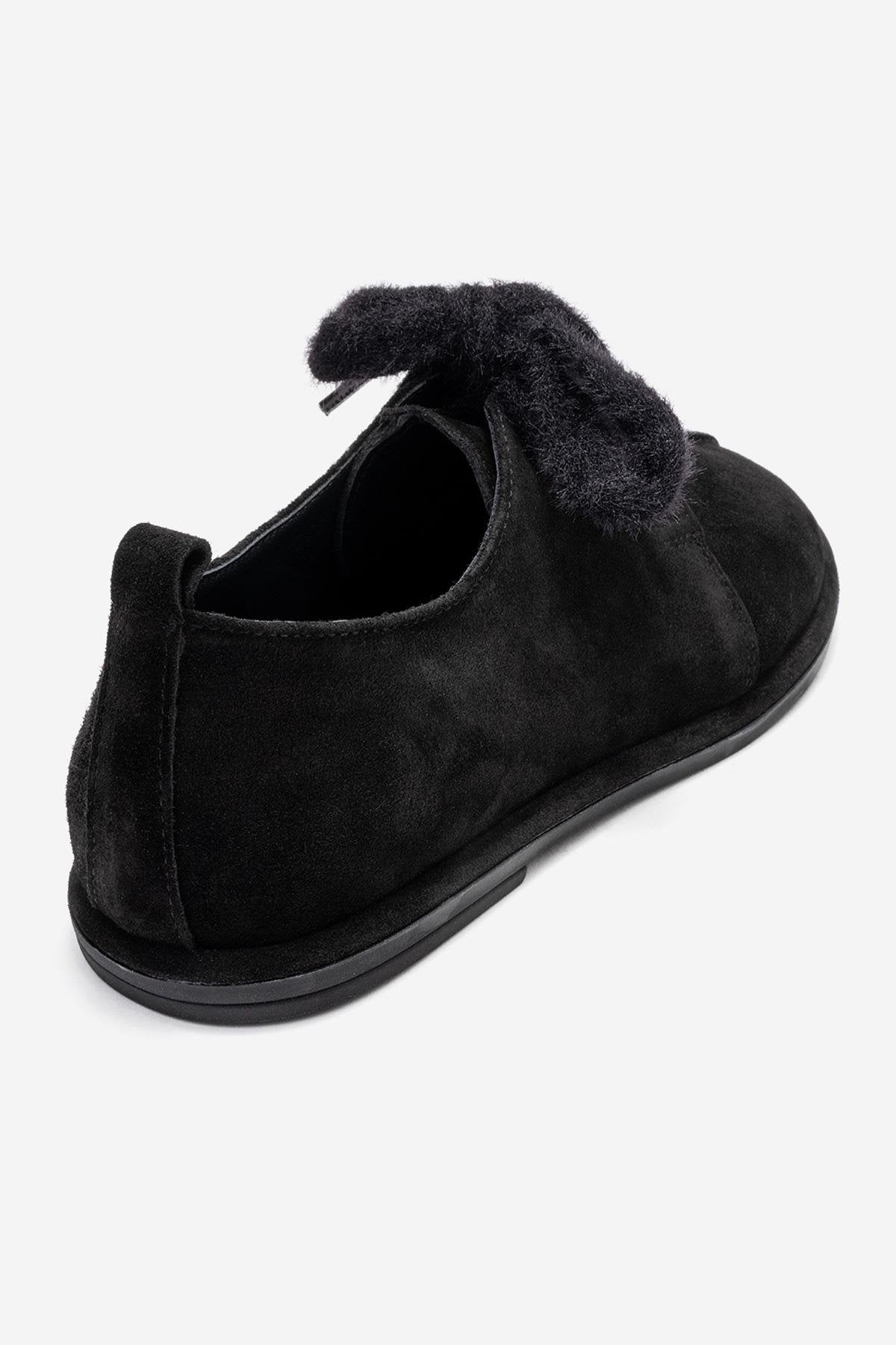 Denora - Black Genuine Leather Casual Flat Shoe (Women)