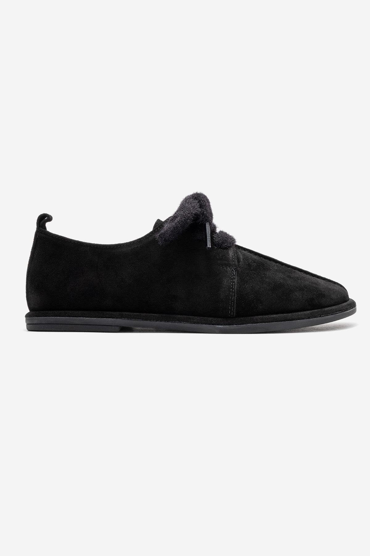 Denora - Black Genuine Leather Casual Flat Shoe (Women)