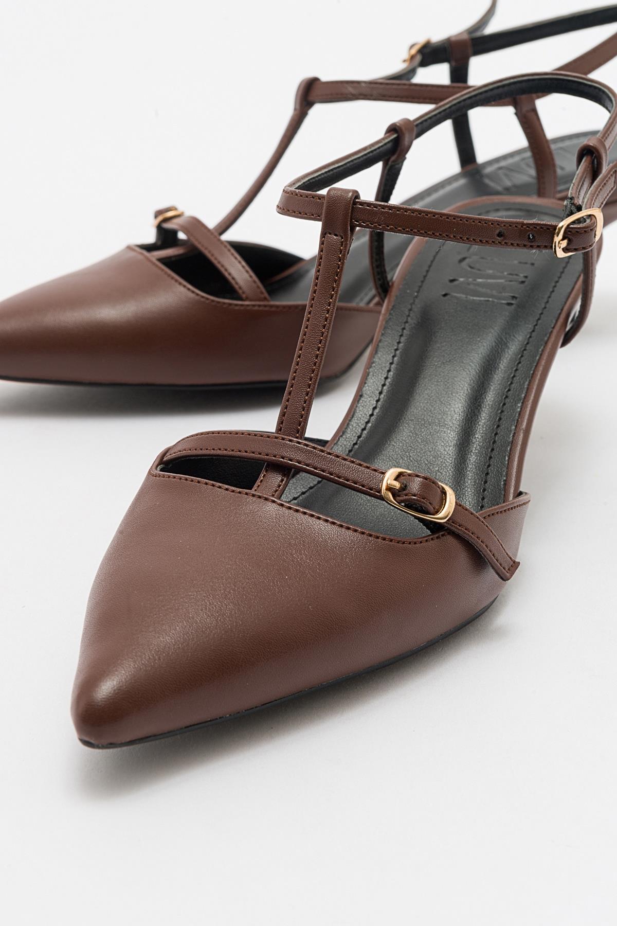 Frans - Cognac Pointed Toe Backless Low Heel Shoe (Women)