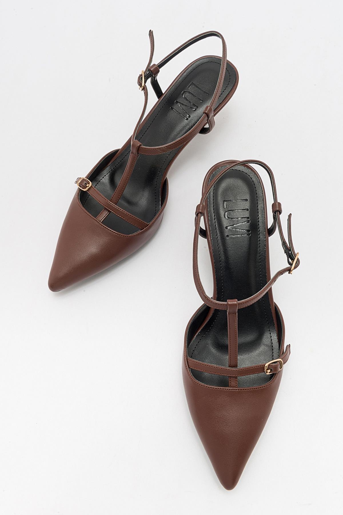 Frans - Cognac Pointed Toe Backless Low Heel Shoe (Women)