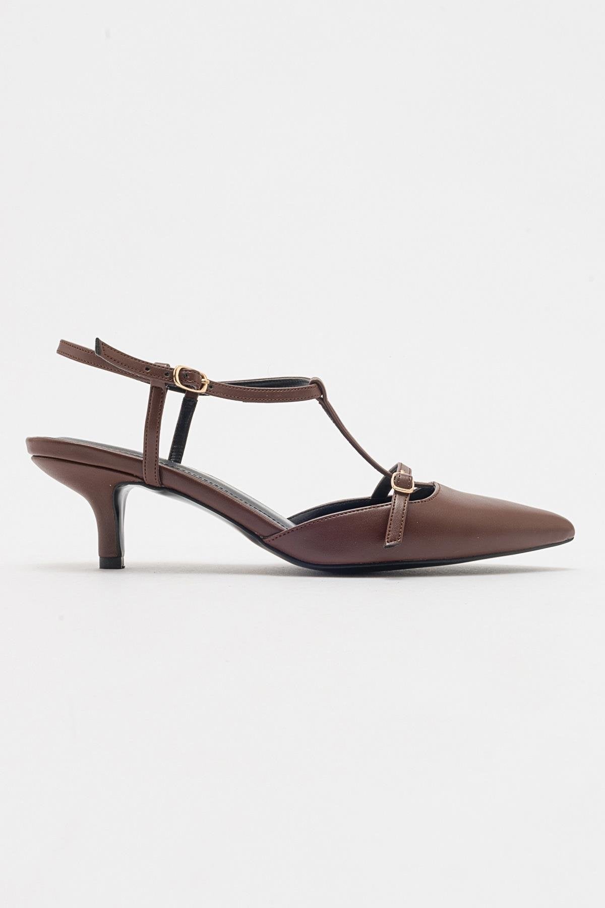 Frans - Cognac Pointed Toe Backless Low Heel Shoe (Women)