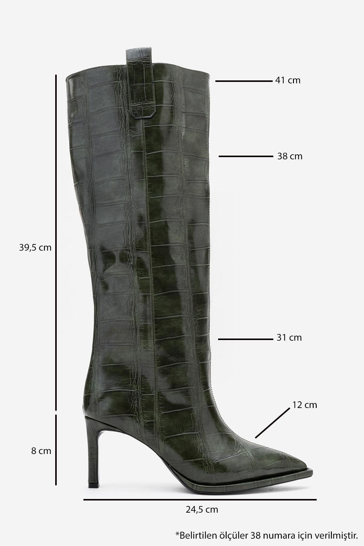 Lunelle - Emerald Pointed Toe Stiletto Heel Knee-High Boot (Women)