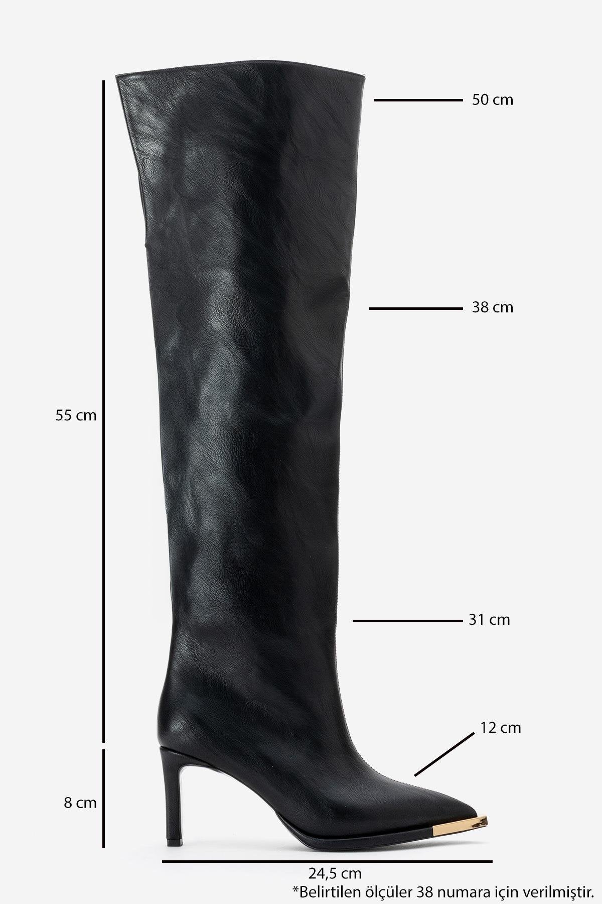 Vody - Black Over-The-Knee Zip Stiletto Boot (Women)