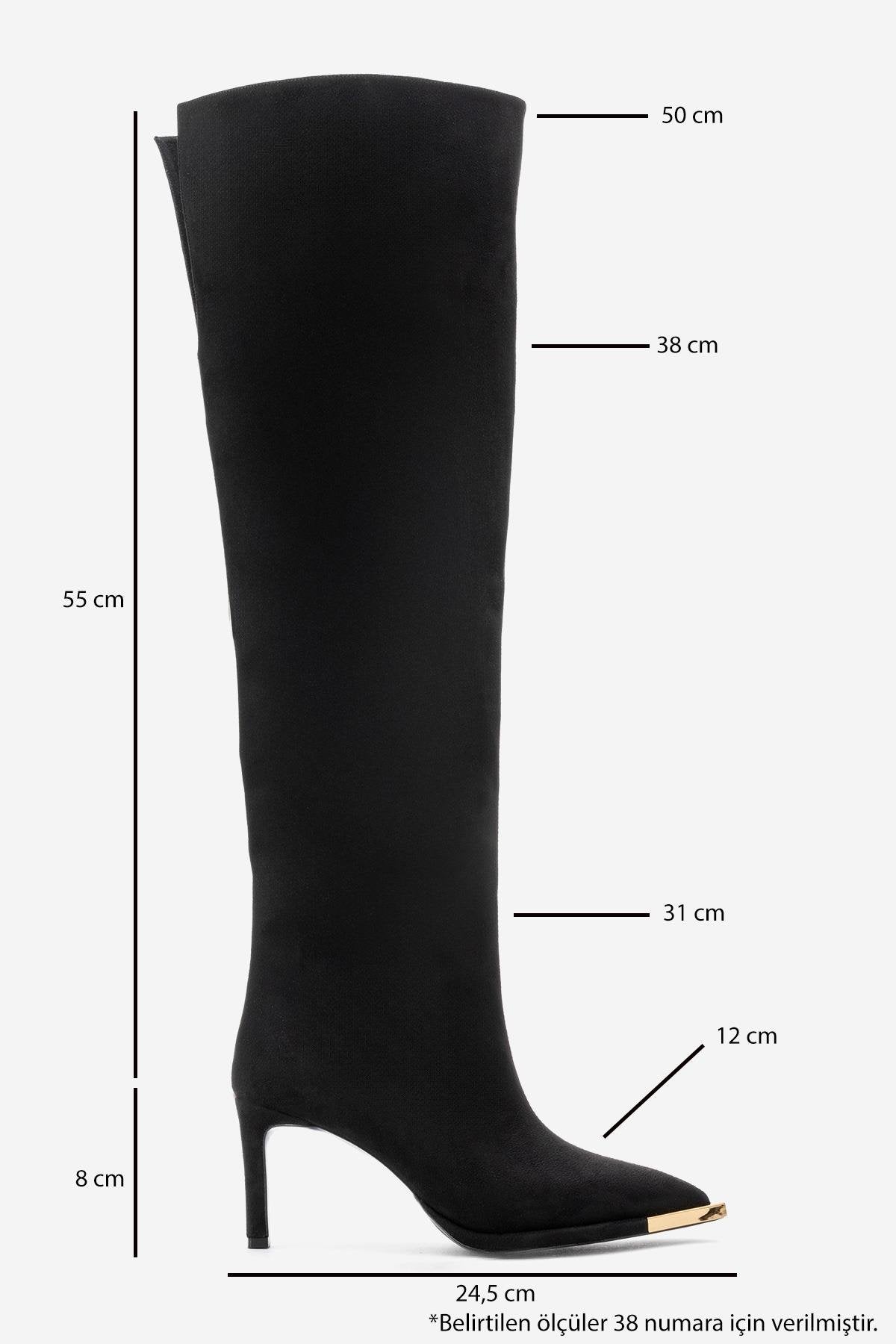 Vody - Black Suede Zip Over-The-Knee Stiletto Boot (Women)