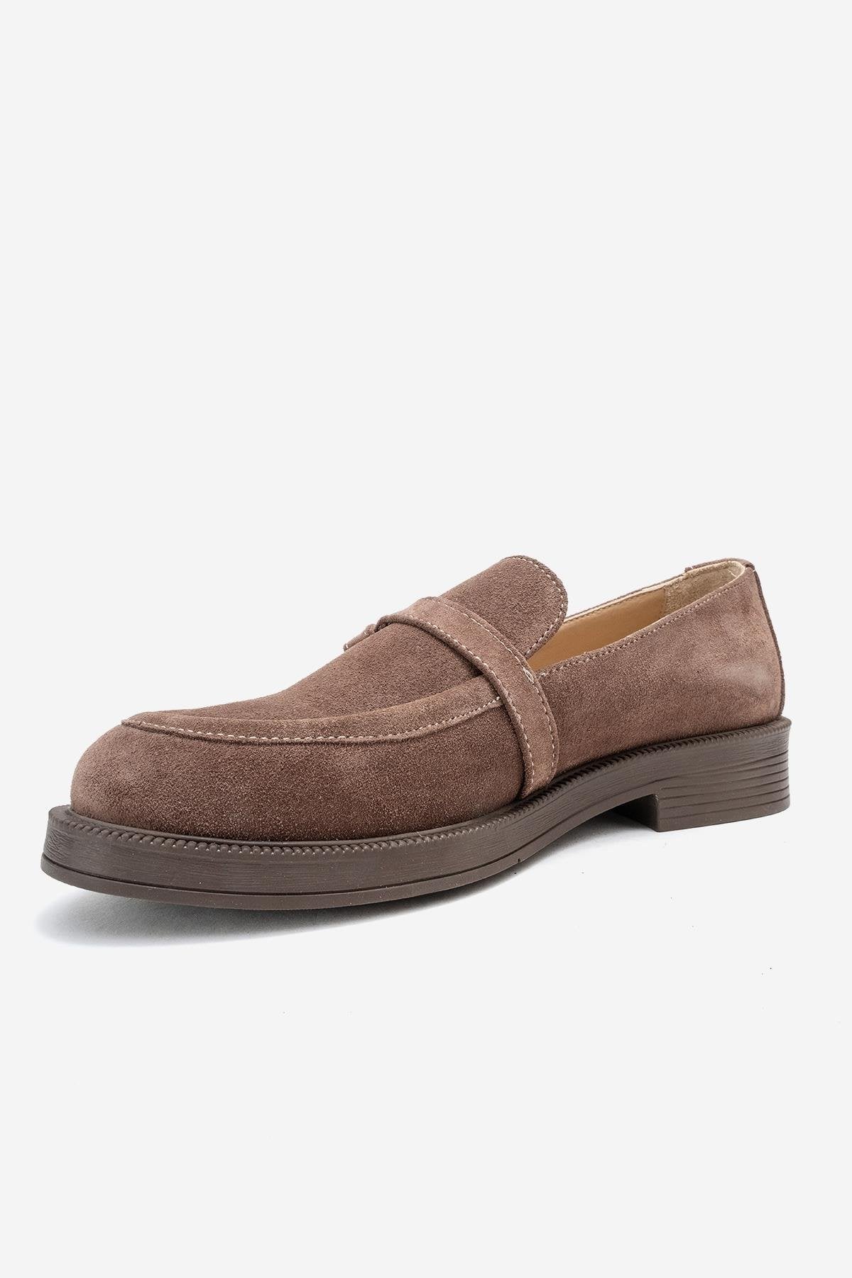 Galea - Taupe Suede Genuine Leather Loafer (Women)