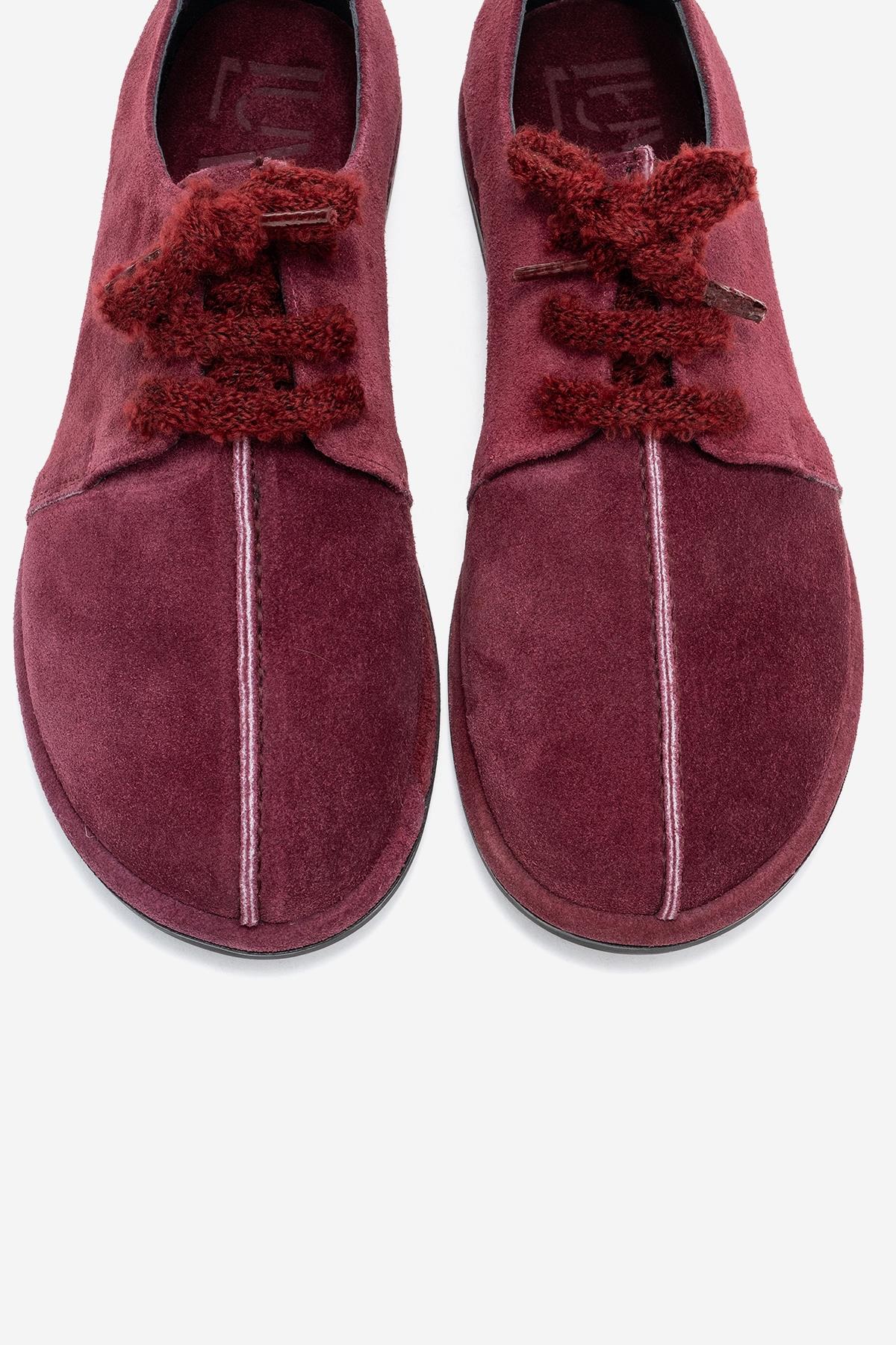 Denora - Burgundy Suede Genuine Leather Casual Shoe (Women)