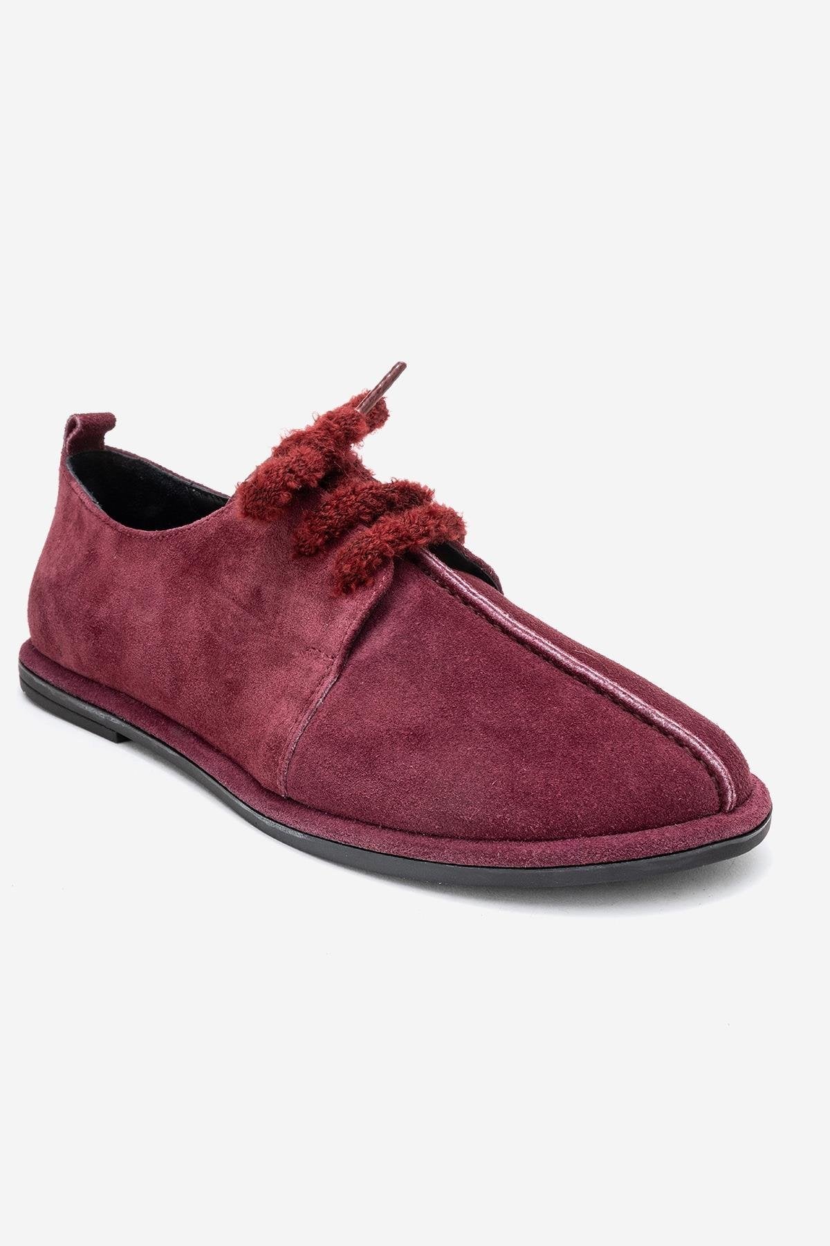 Denora - Burgundy Suede Genuine Leather Casual Shoe (Women)