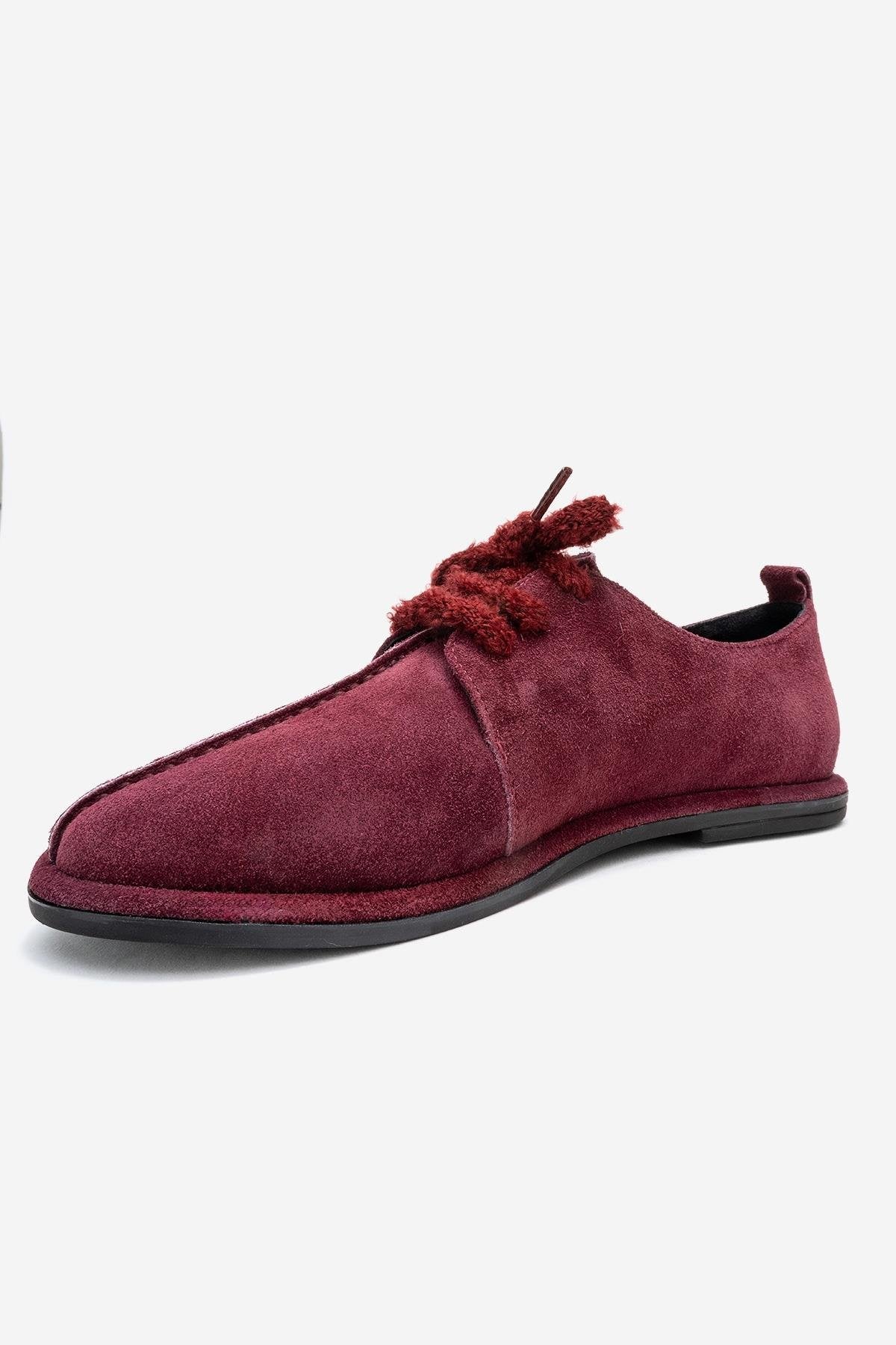 Denora - Burgundy Suede Genuine Leather Casual Shoe (Women)