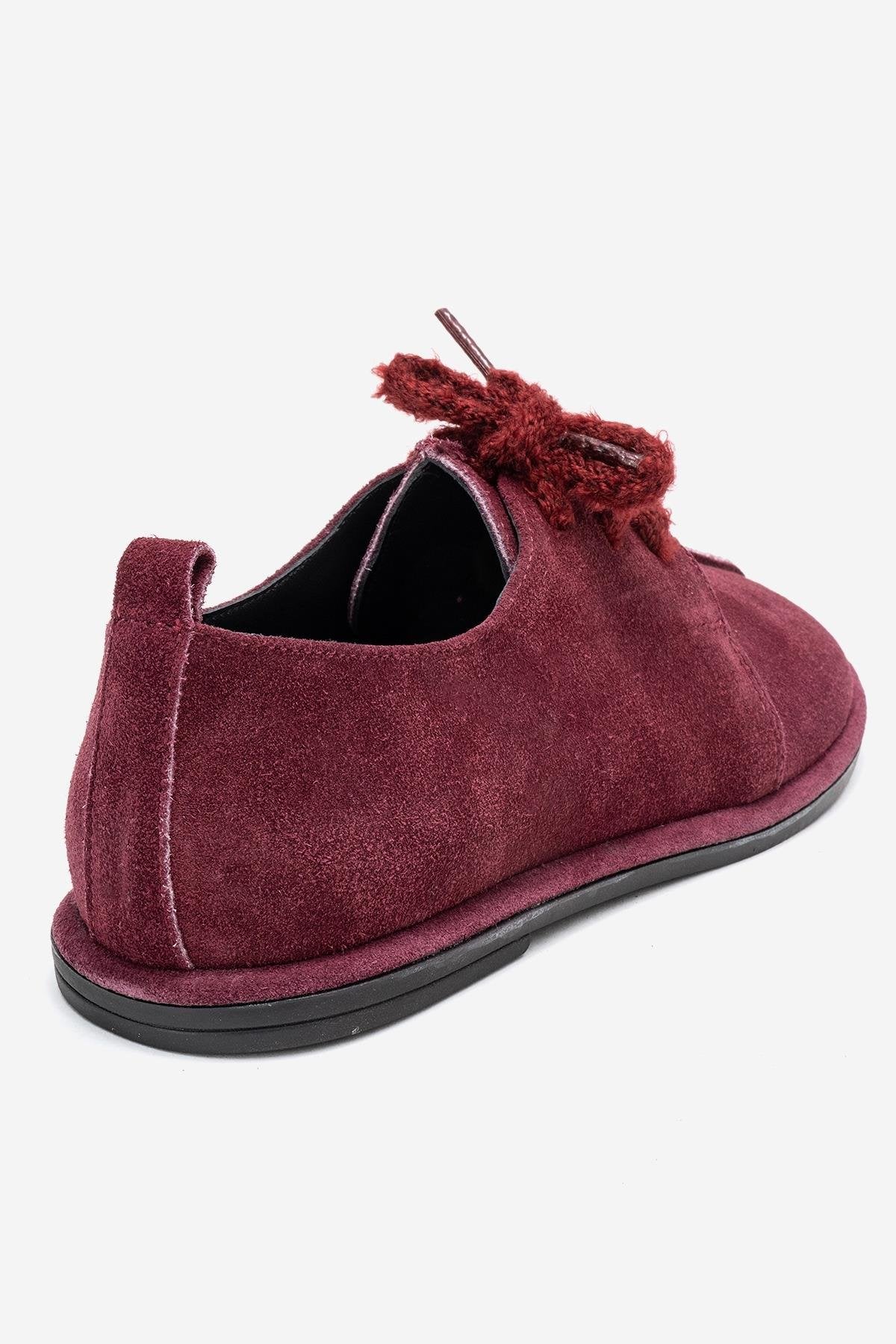 Denora - Burgundy Suede Genuine Leather Casual Shoe (Women)