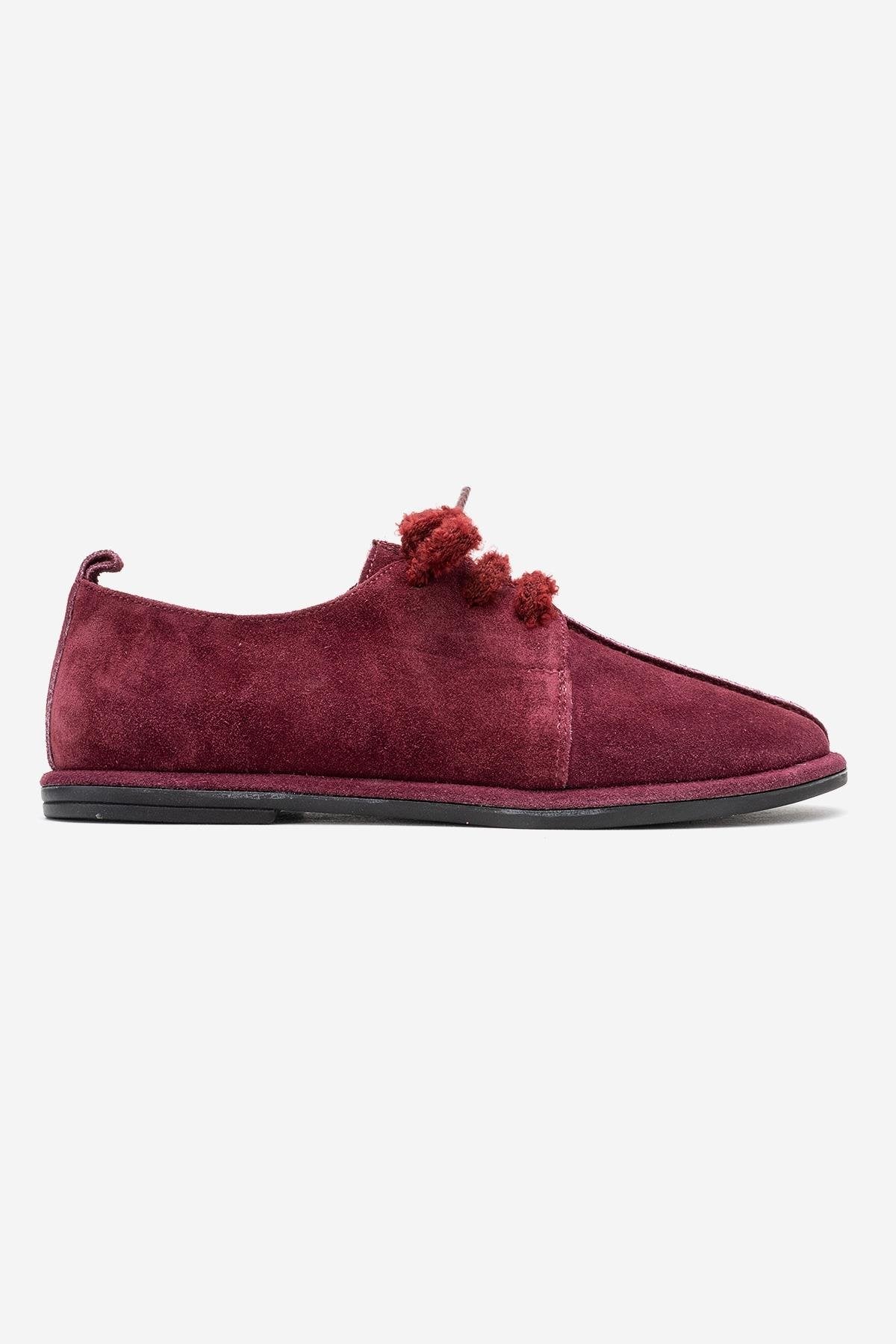Denora - Burgundy Suede Genuine Leather Casual Shoe (Women)