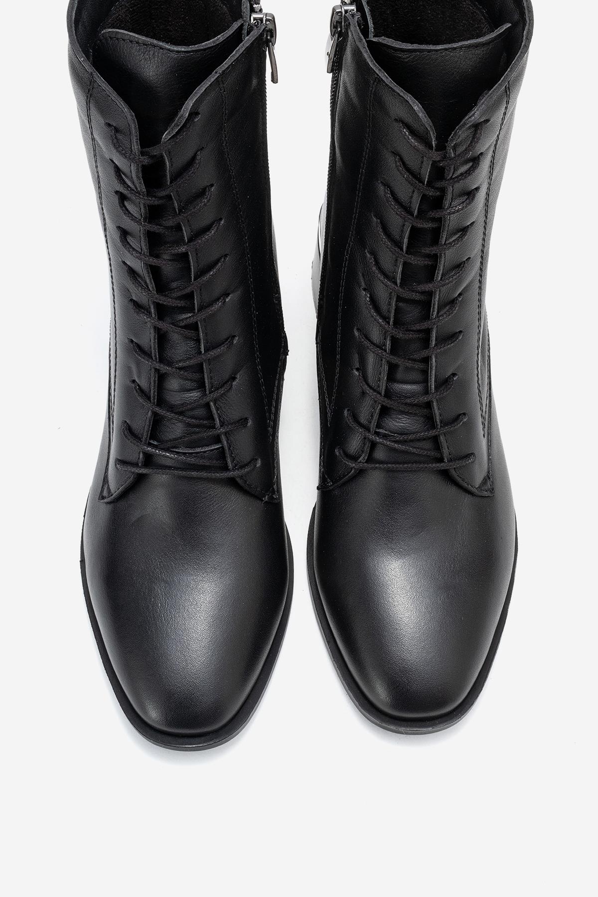 Avia - Black Genuine Leather Block Heel Boot (Women)