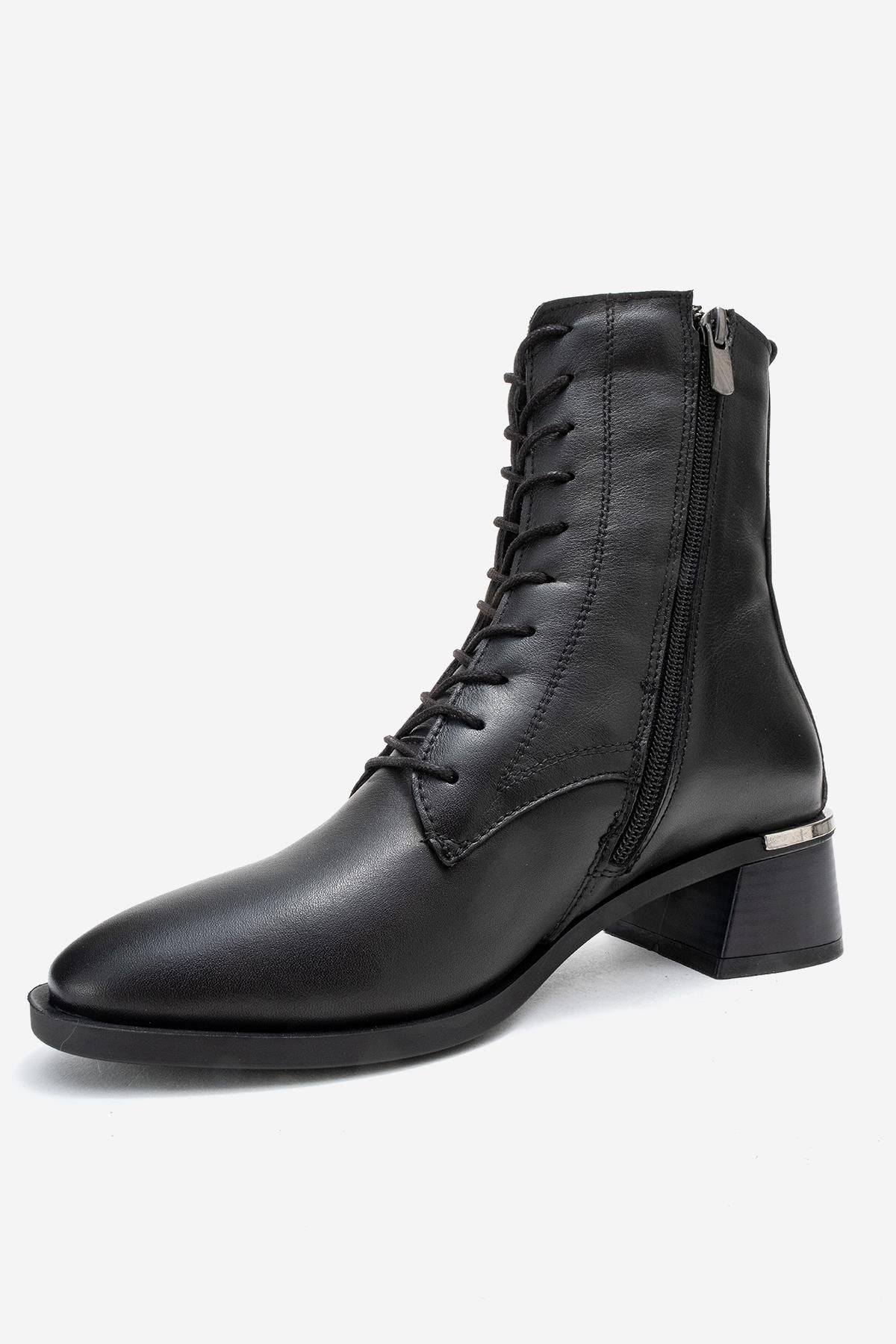 Avia - Black Genuine Leather Block Heel Boot (Women)