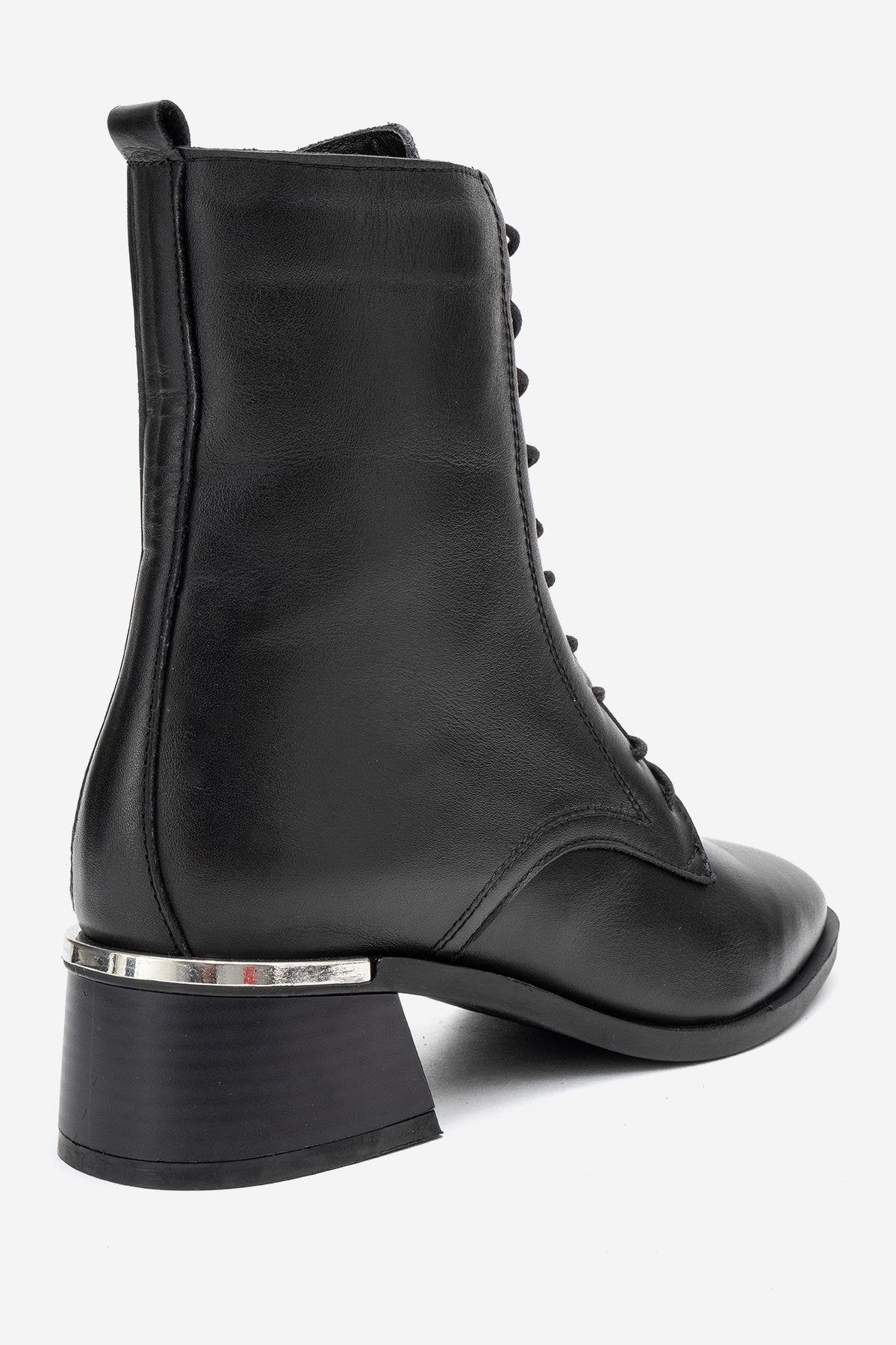 Avia - Black Genuine Leather Block Heel Boot (Women)