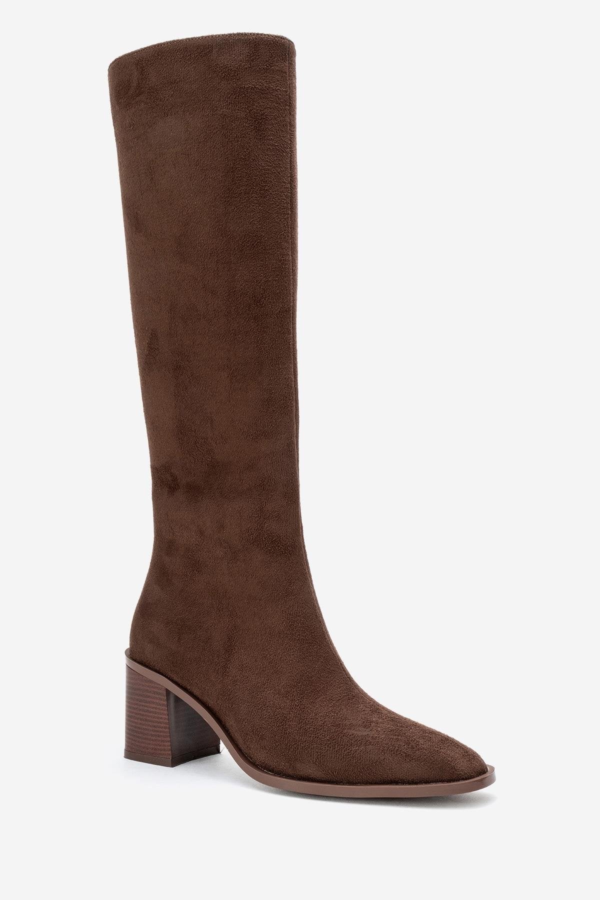 Venia - Brown Block Heel Boot (Women)