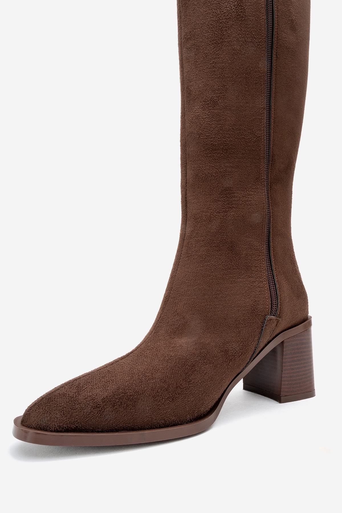Venia - Brown Block Heel Boot (Women)