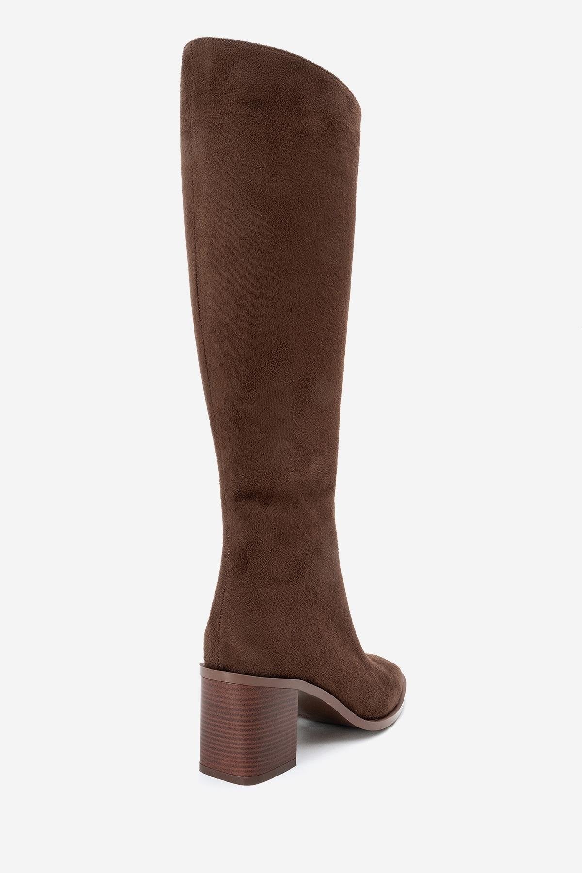 Venia - Brown Block Heel Boot (Women)