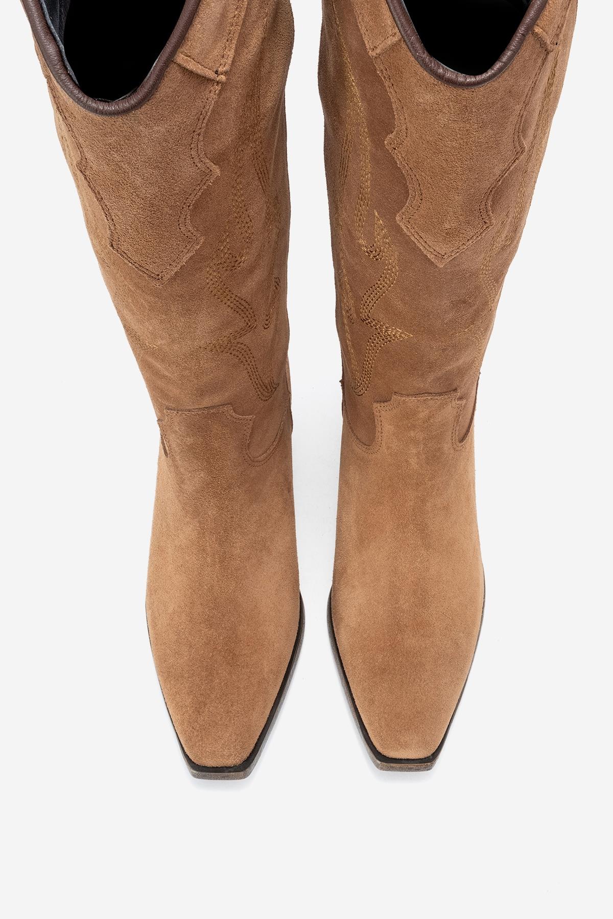 Pietro - Taupe Genuine Leather Western Boot (Women)