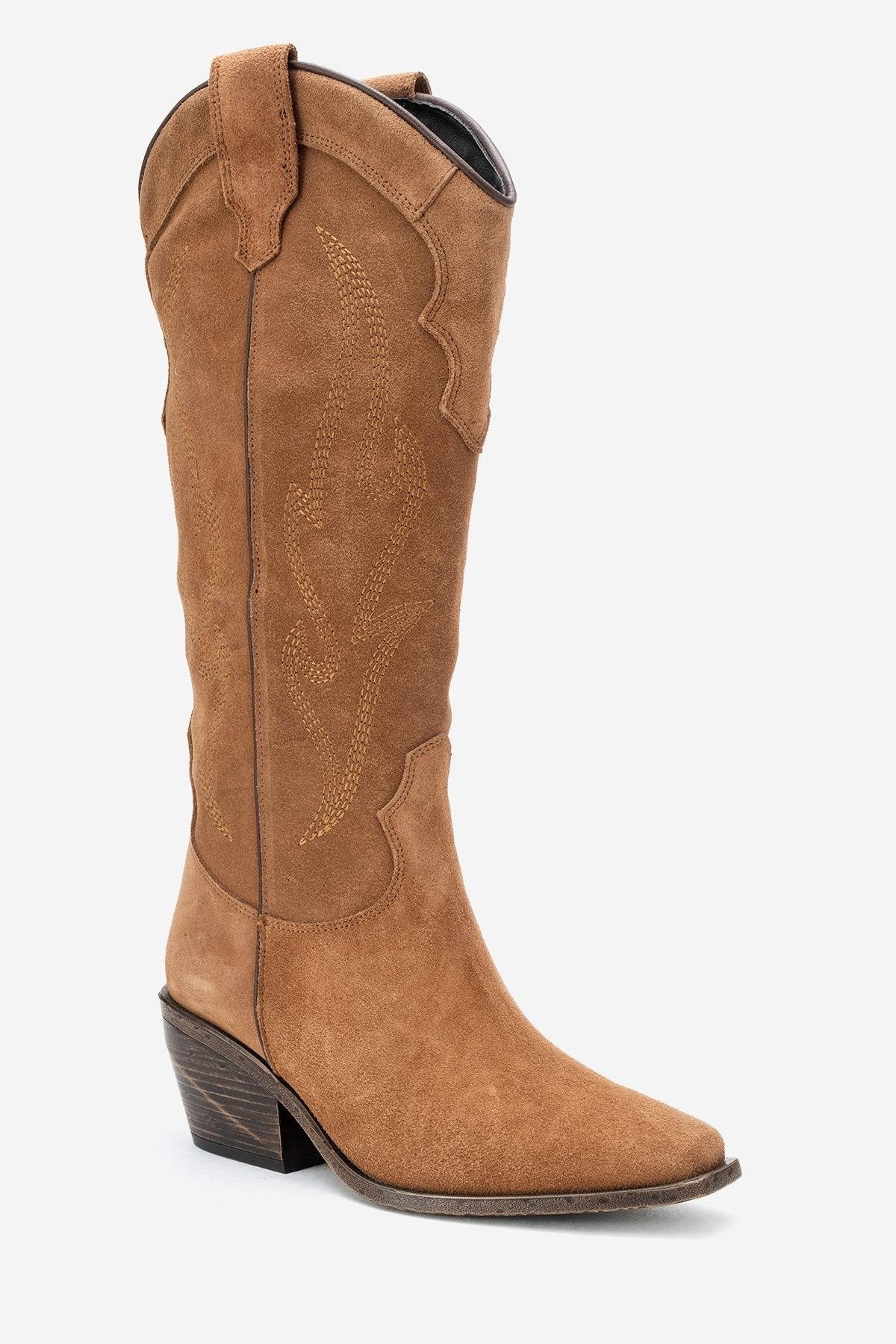 Pietro - Taupe Genuine Leather Western Boot (Women)