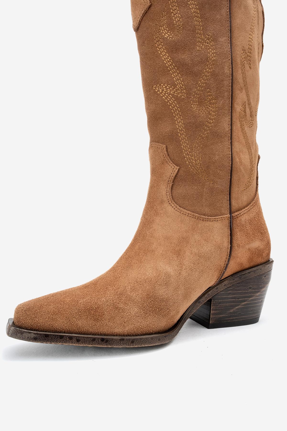 Pietro - Taupe Genuine Leather Western Boot (Women)