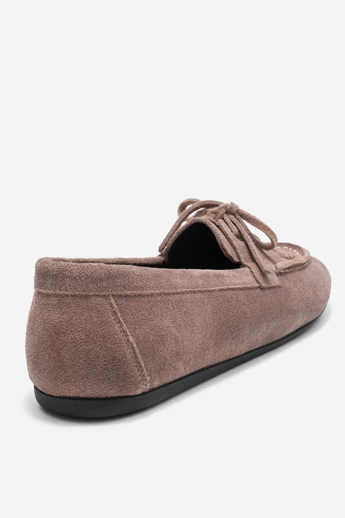 Lorven - Taupe Genuine Leather Lace-Up Loafer (Women)