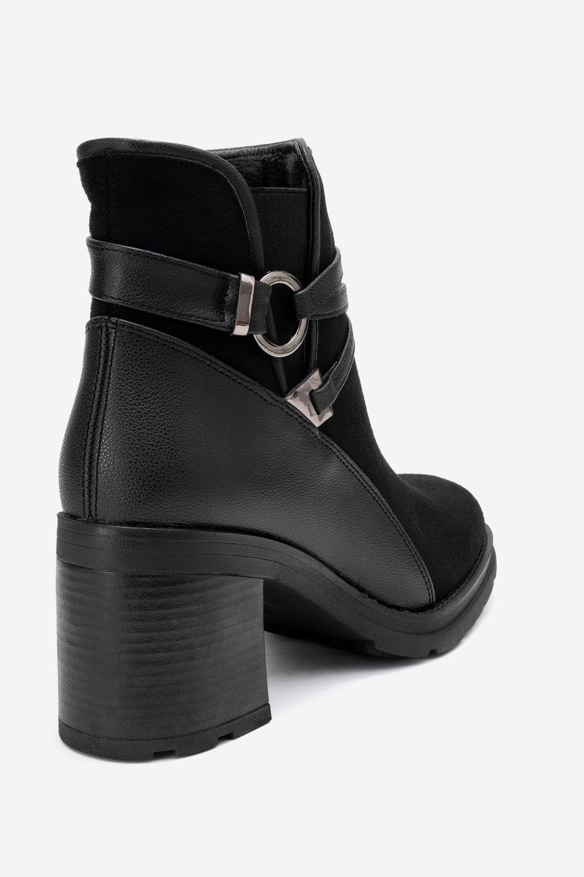 Wern - Black Suede Block Heel Ankle Boot (Women)