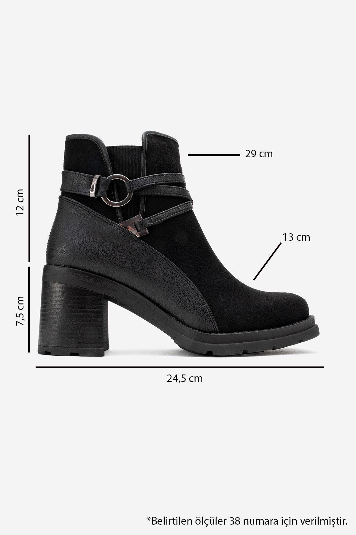 Wern - Black Suede Block Heel Ankle Boot (Women)