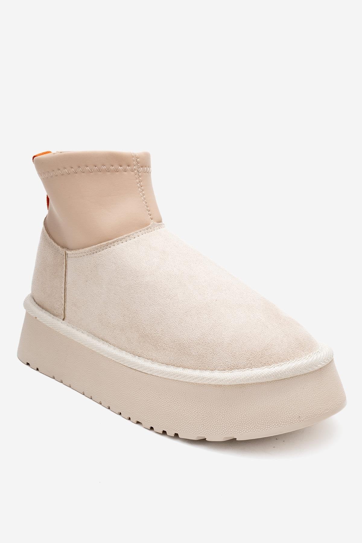 Ovar - Beige Suede Platform Boot (Women)
