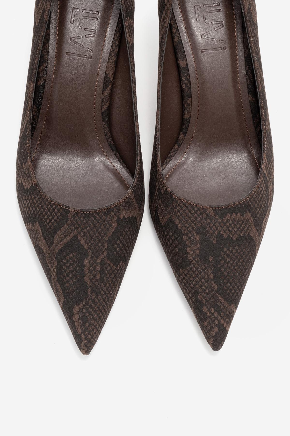Marcus - Brown Patterned Heeled Shoe (Women)