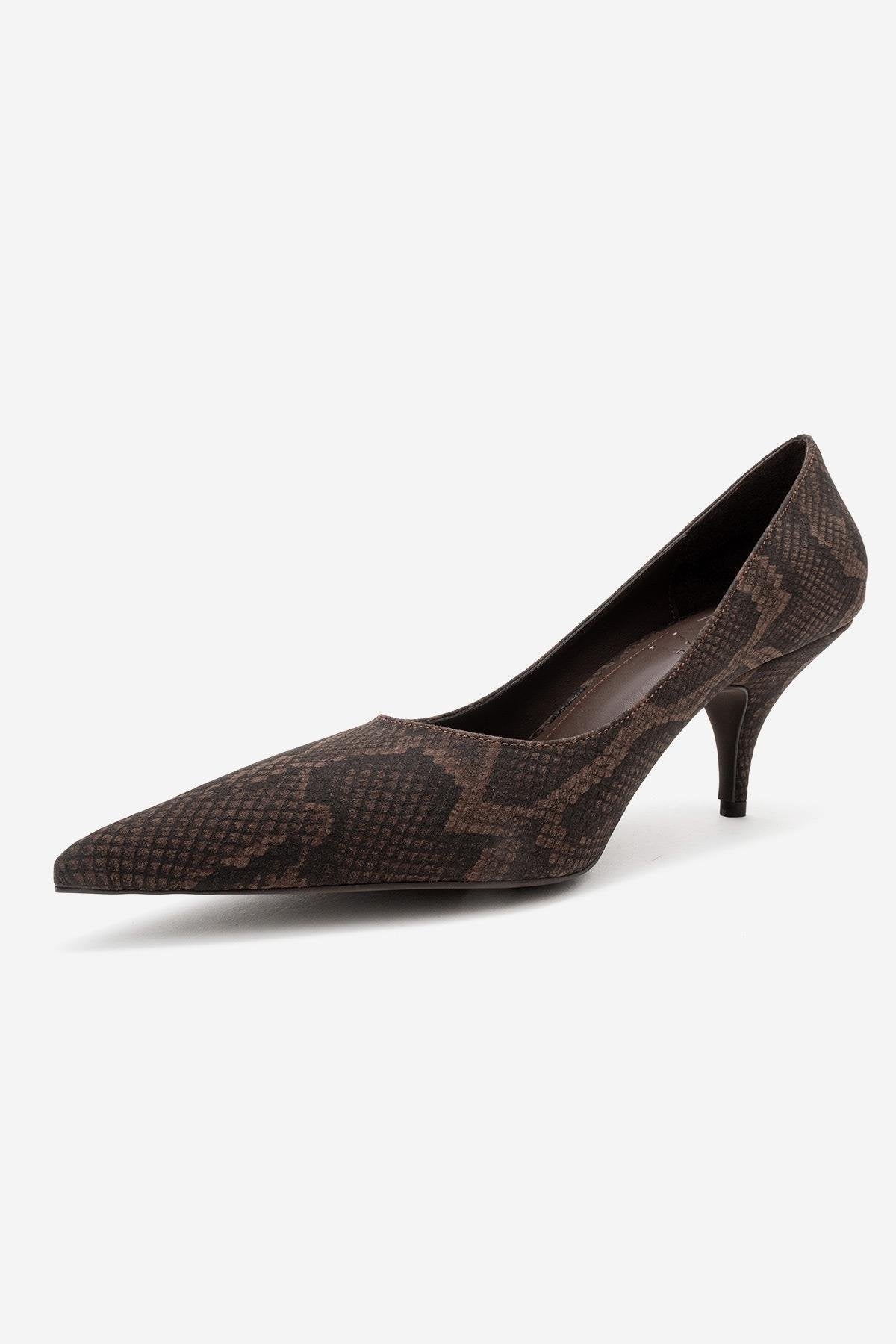 Marcus - Brown Patterned Heeled Shoe (Women)