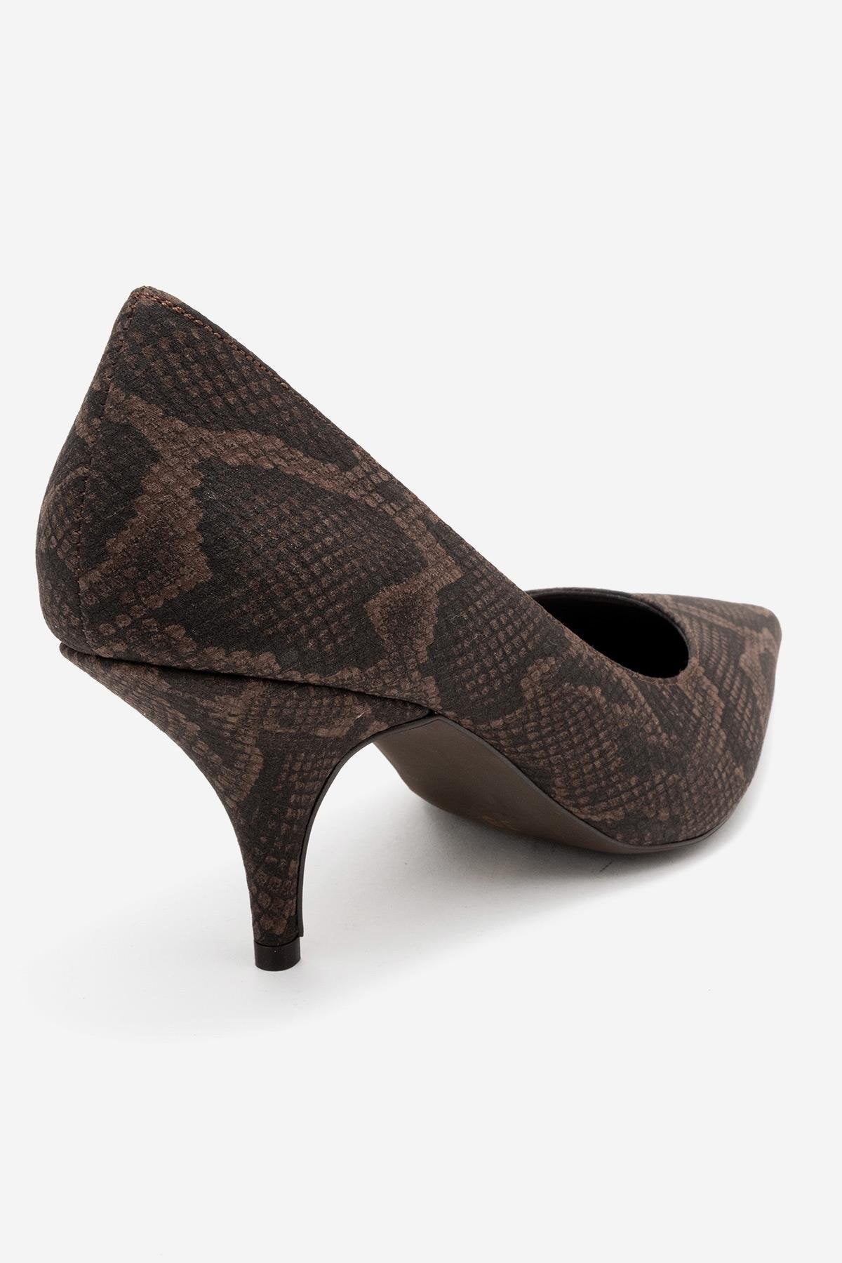 Marcus - Brown Patterned Heeled Shoe (Women)